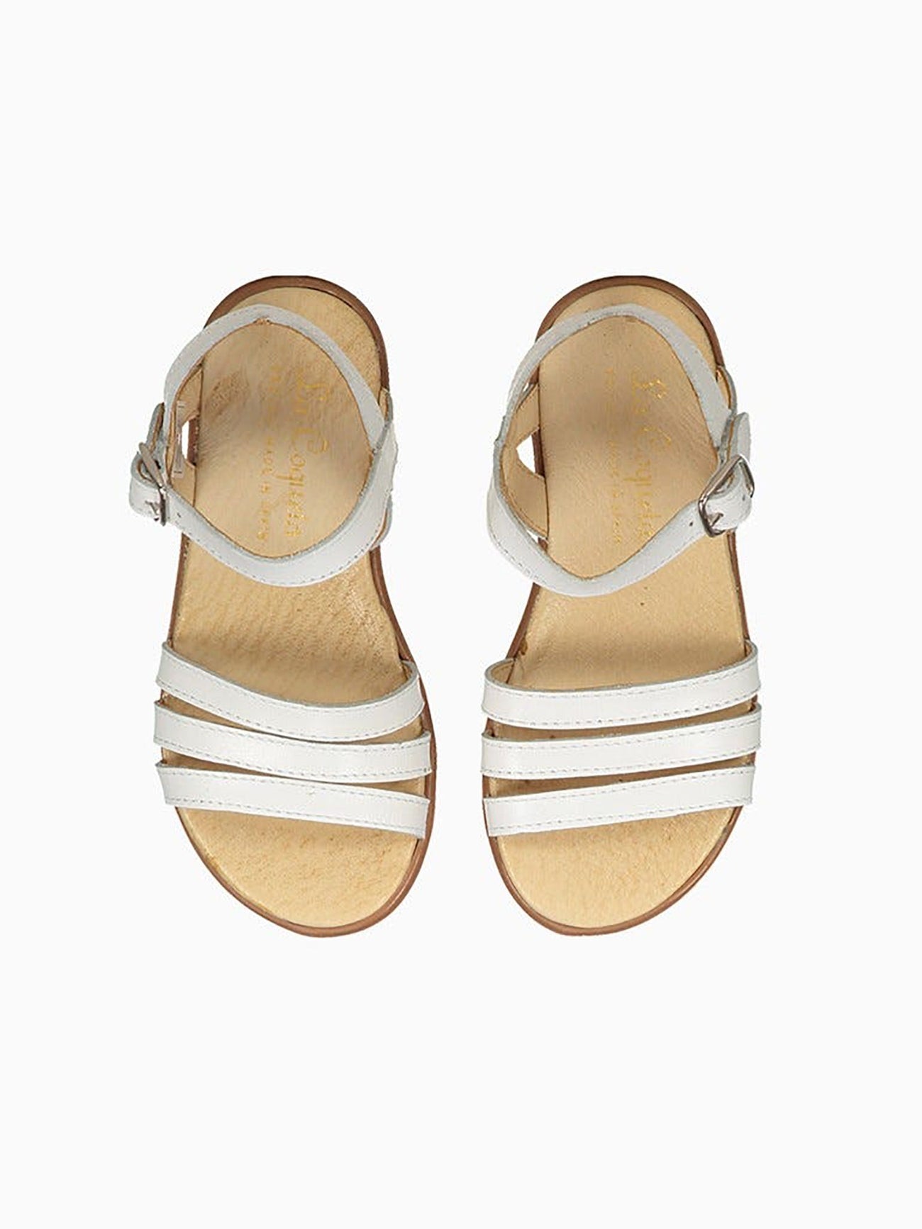 White Siena Leather Girl Sandals