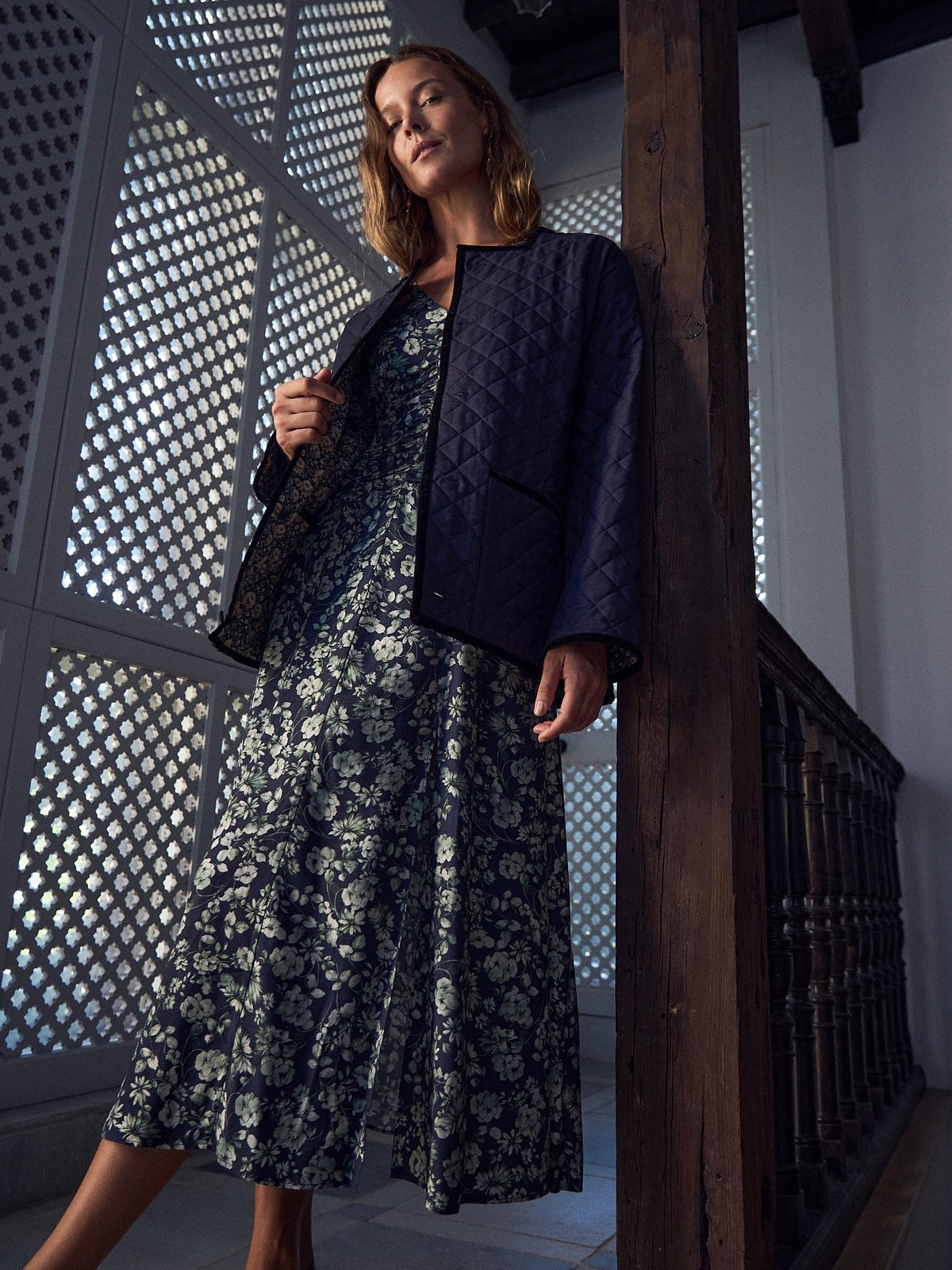 Navy Floral Anais Women Jacket