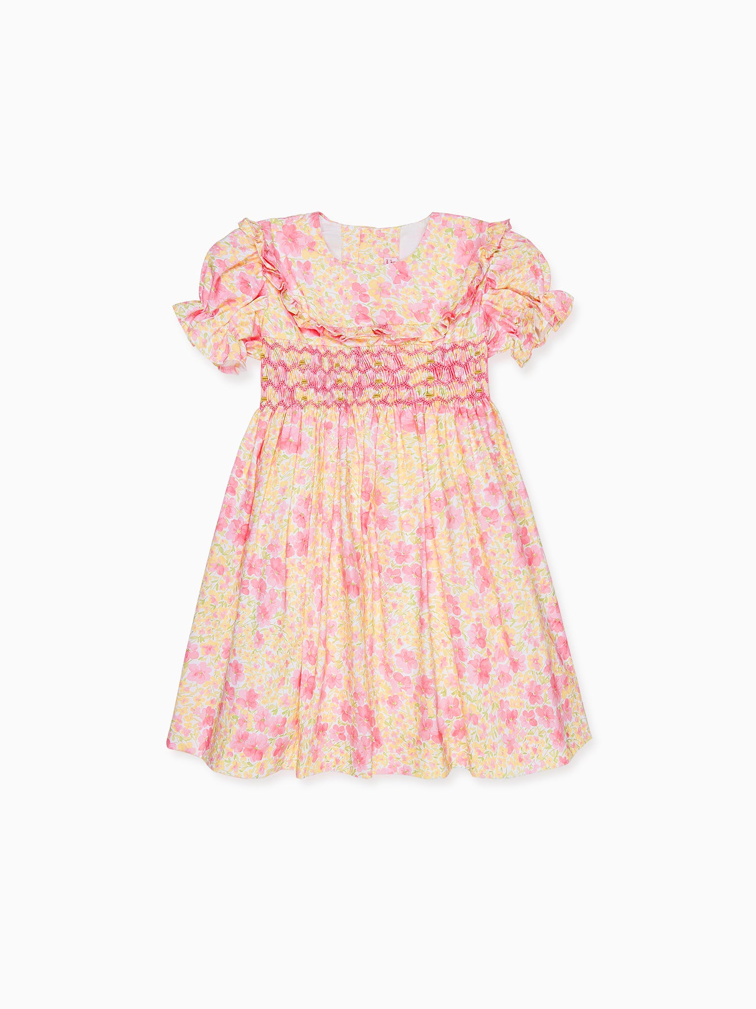 Pink Floral Silvana Girl Hand-Smocked Dress