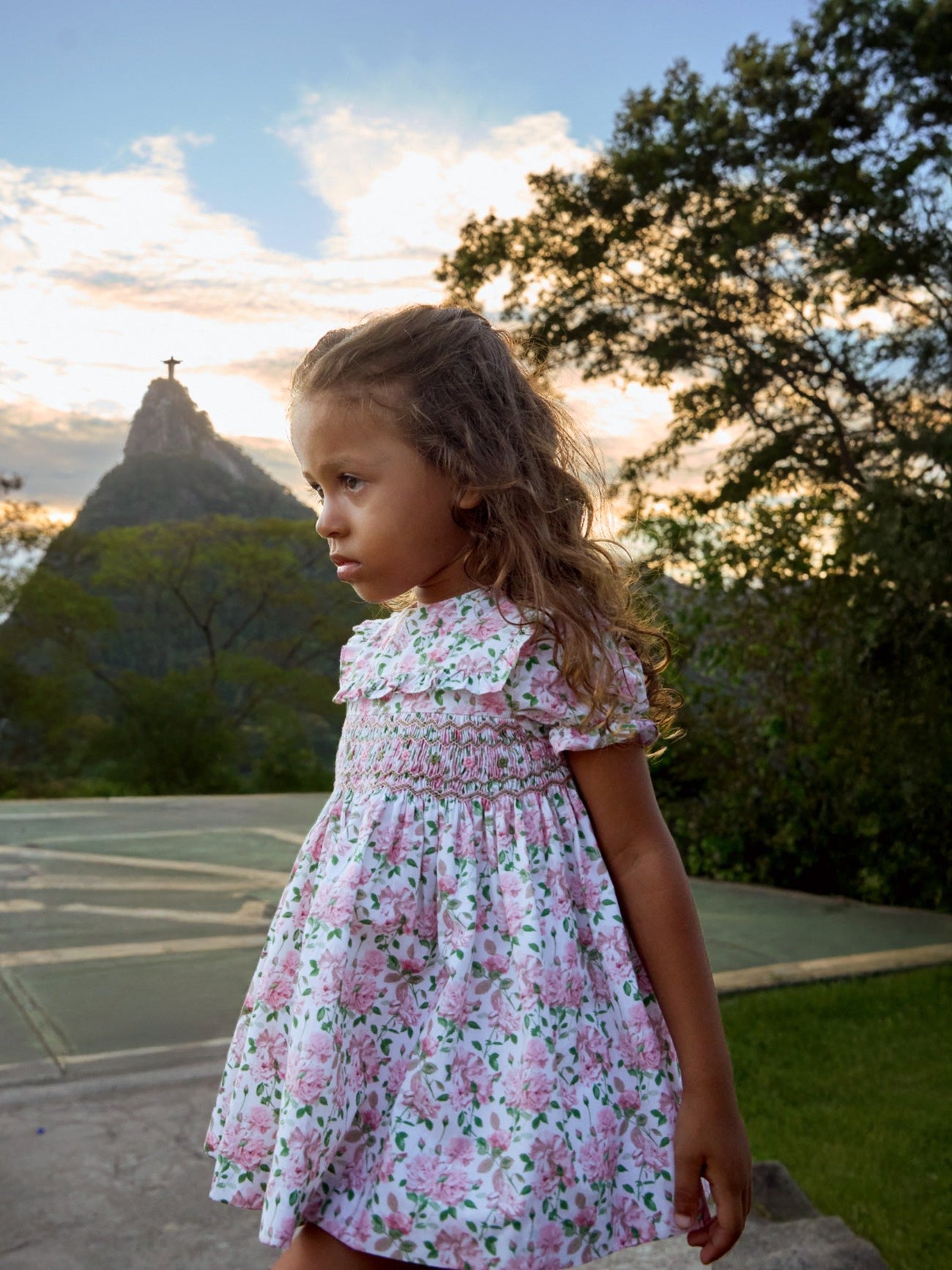 Ivory Floral Silvana Baby Girl Hand-Smocked Set
