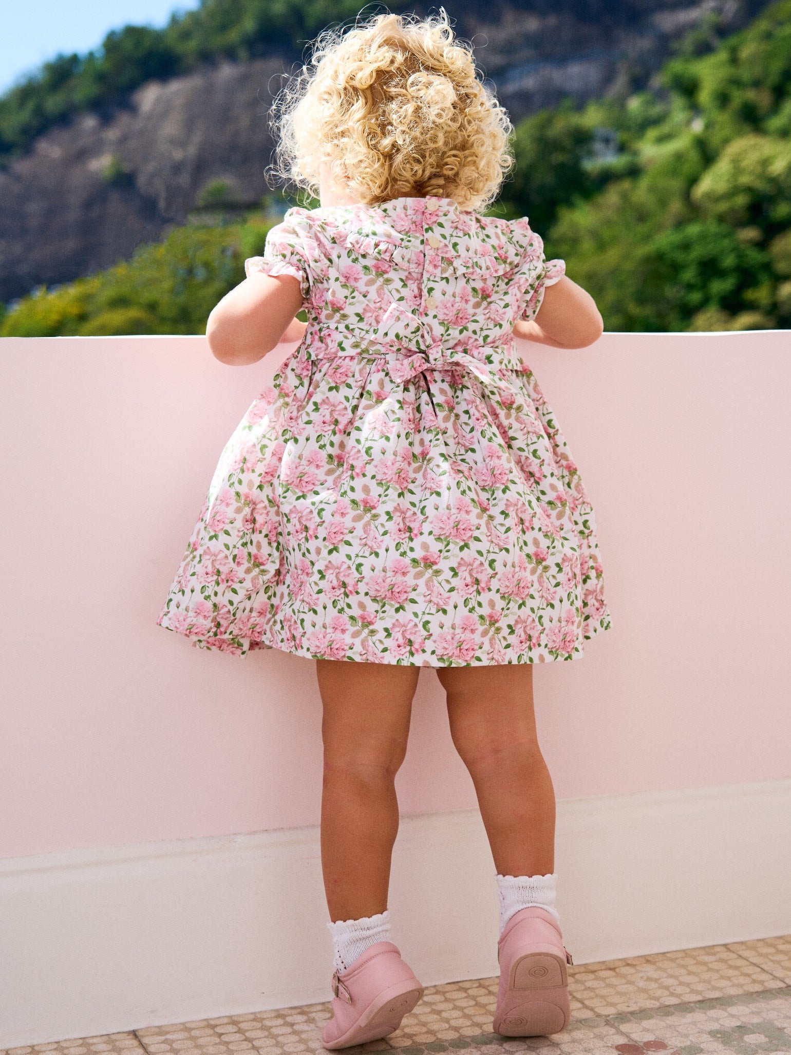 Ivory Floral Silvana Baby Girl Hand-Smocked Set