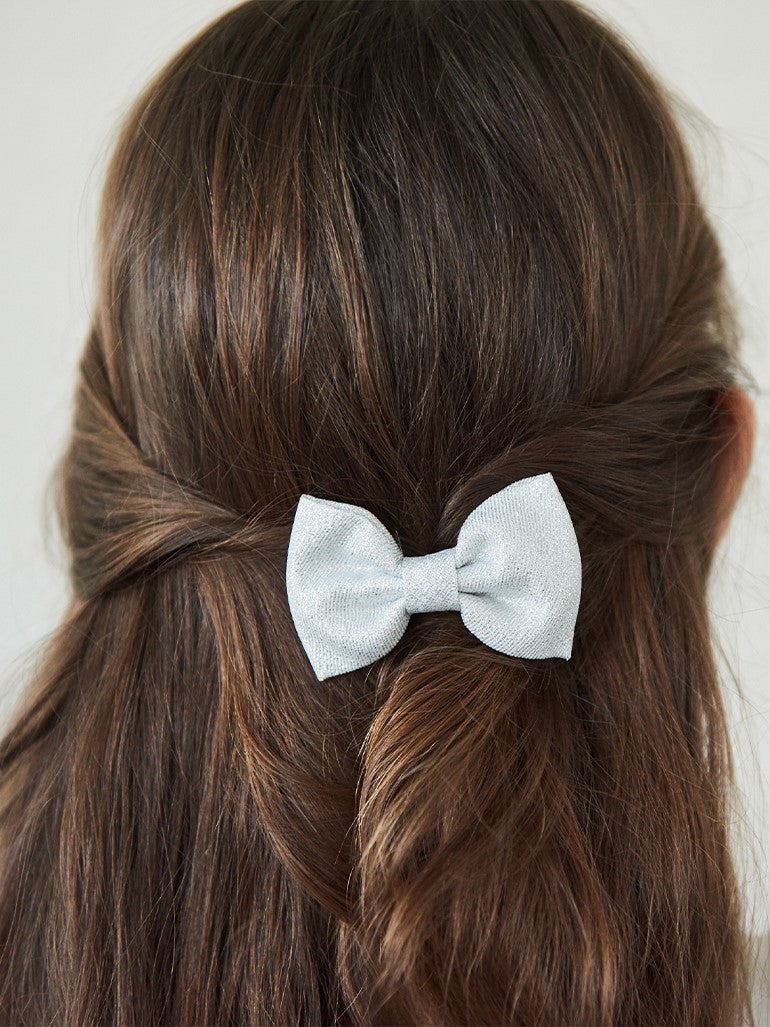 Silver Small Bow Girl Clip