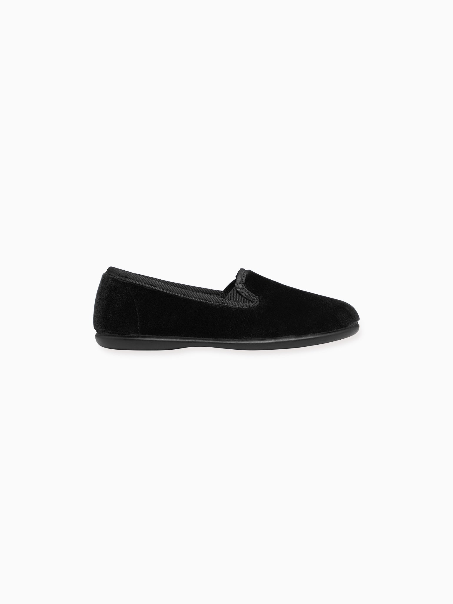 Black Velvet Kids Slipper Shoes