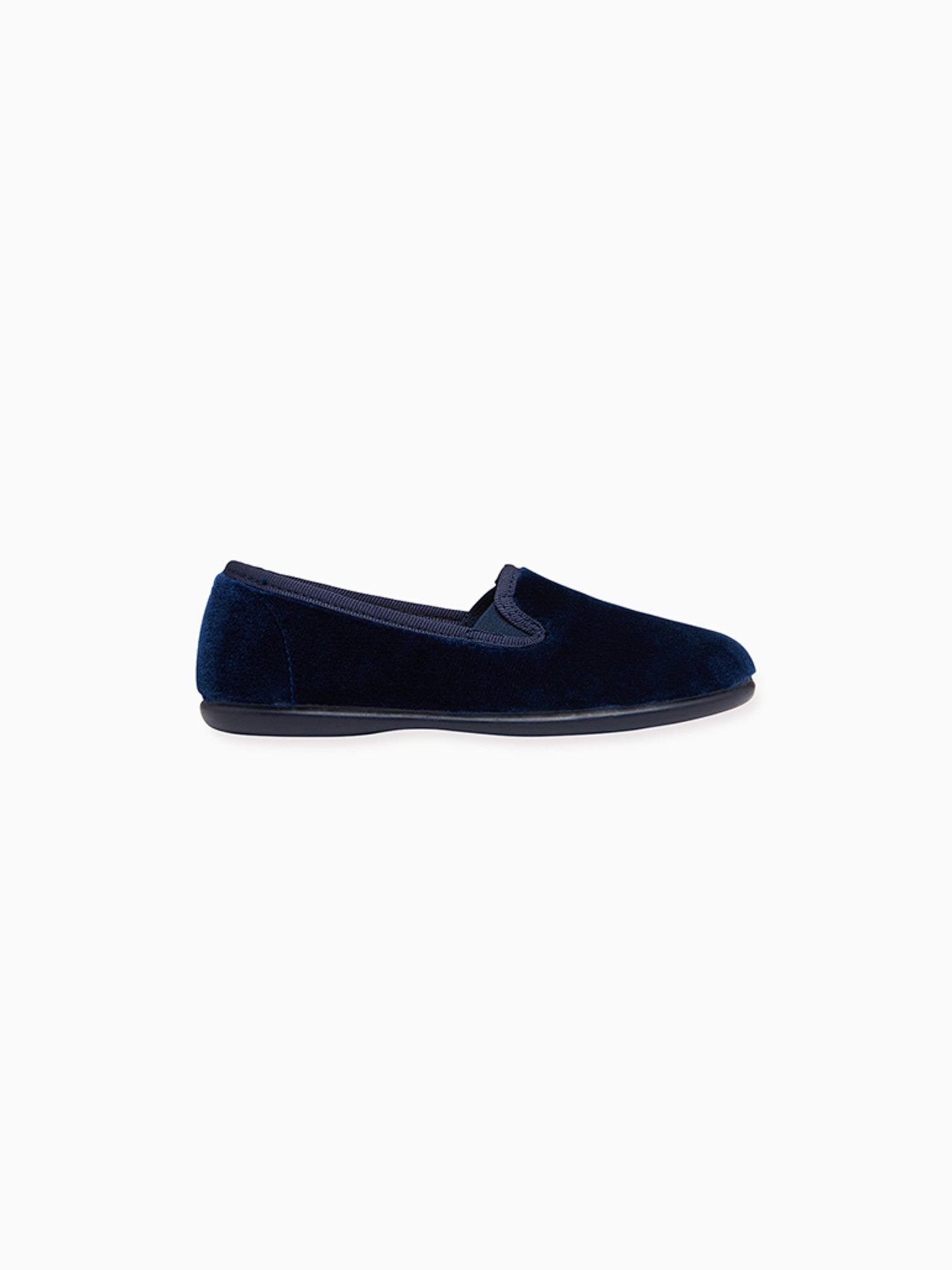 Navy Velvet Kids Slipper Shoes