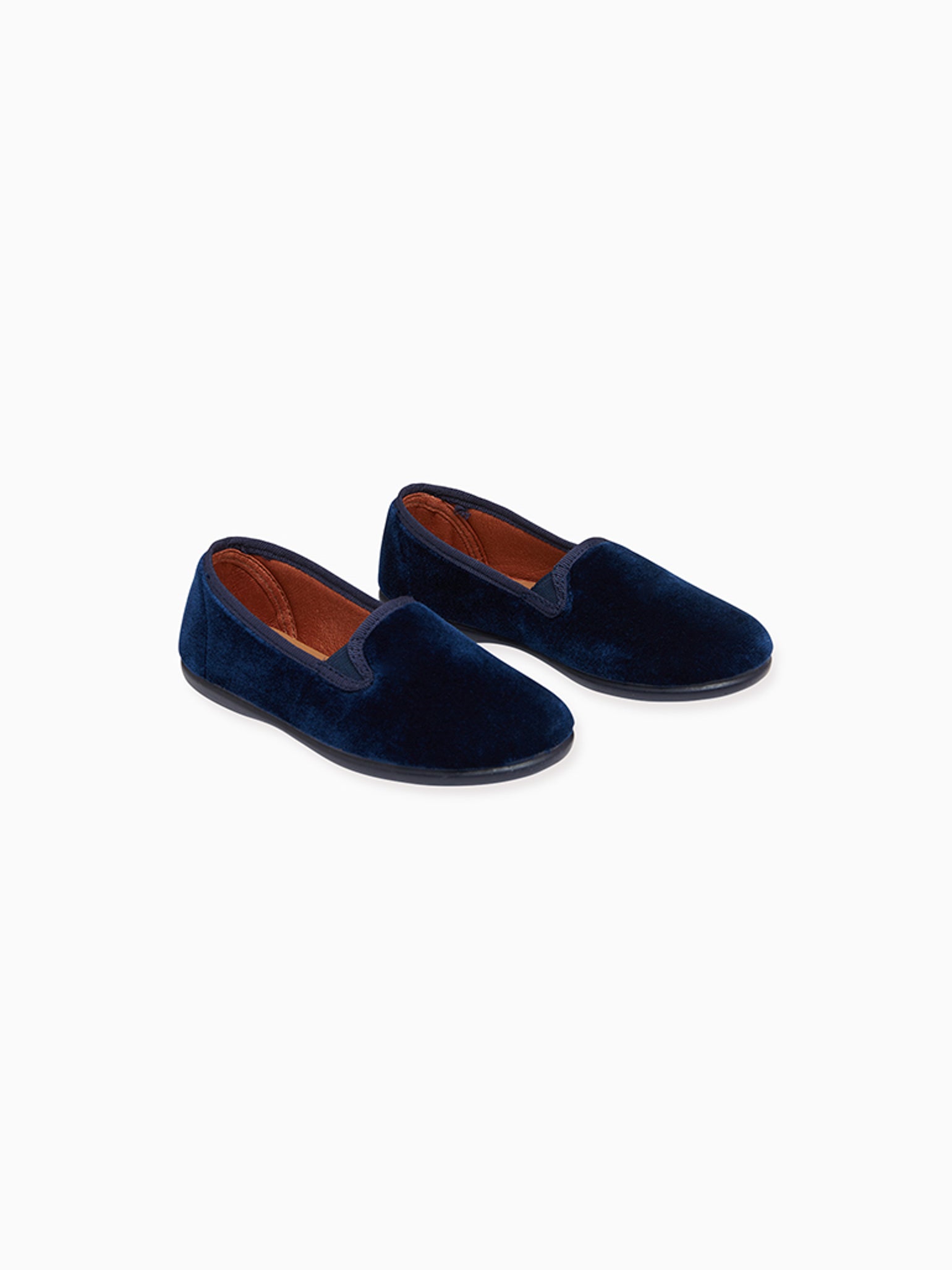 Navy Velvet Kids Slipper Shoes