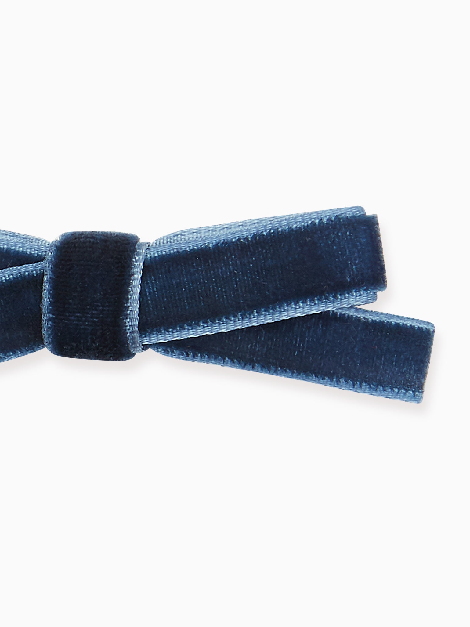 Navy Small Bow Velvet Girl Clips Set 2