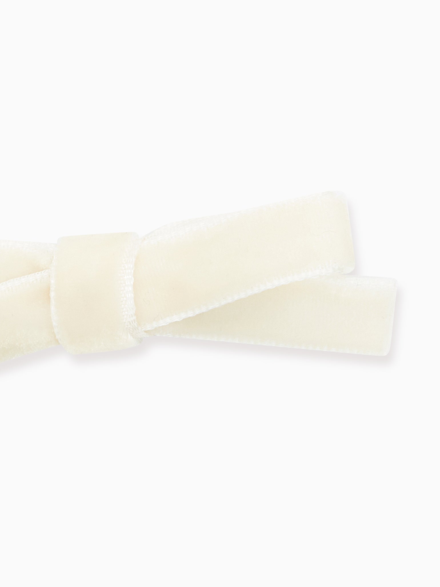 White Small Bow Velvet Girl Clips Set 2