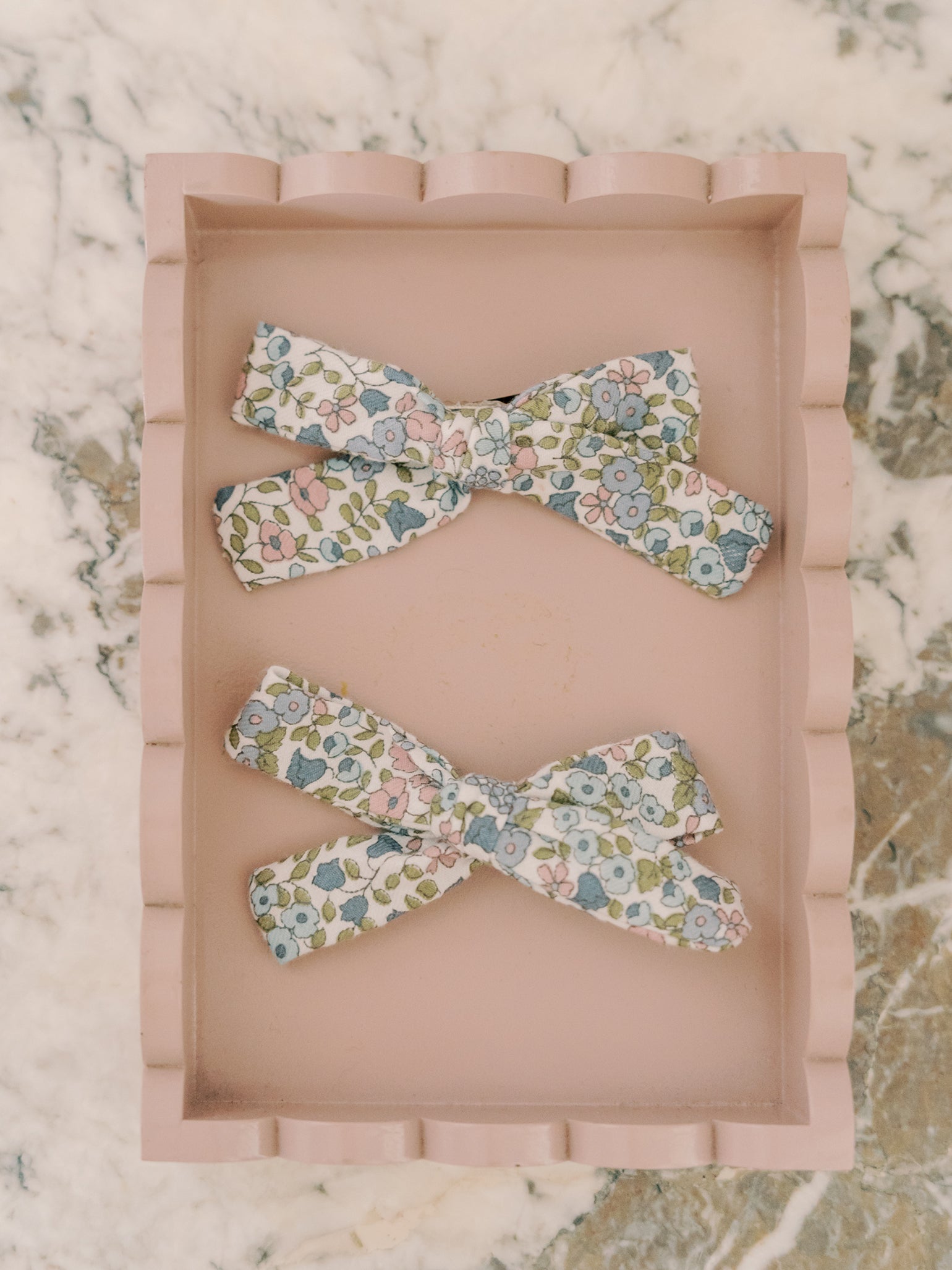 Ivory Floral Girl Soft Ribbon Bow Clip