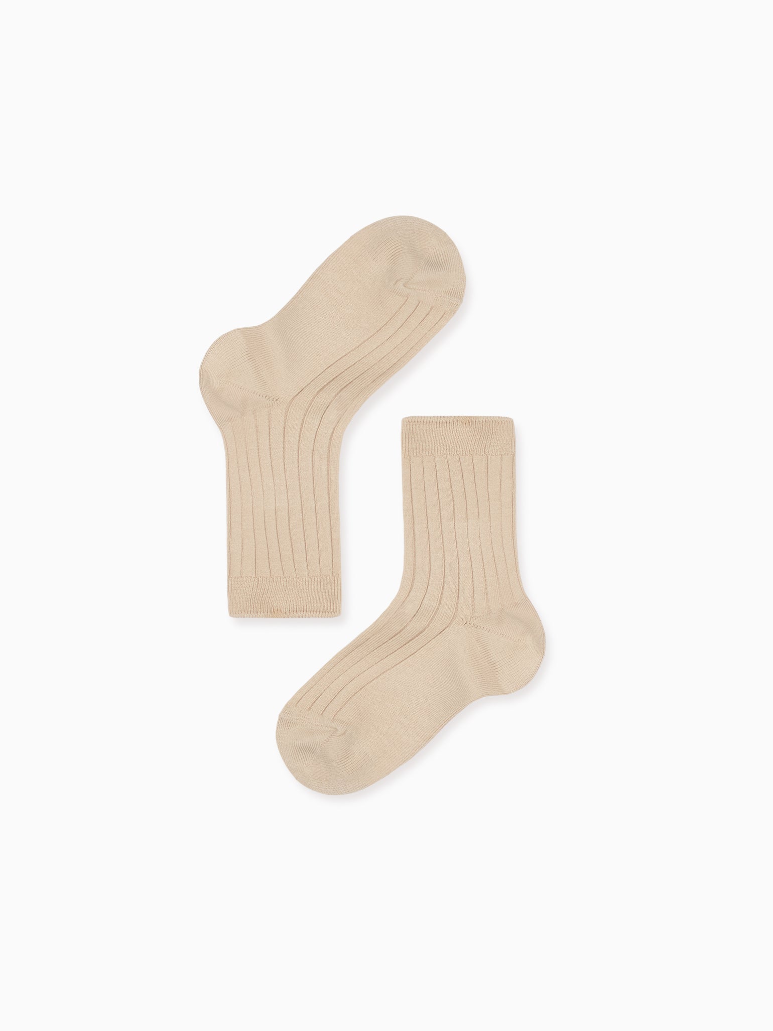 Stone Ribbed Short Kids Socks