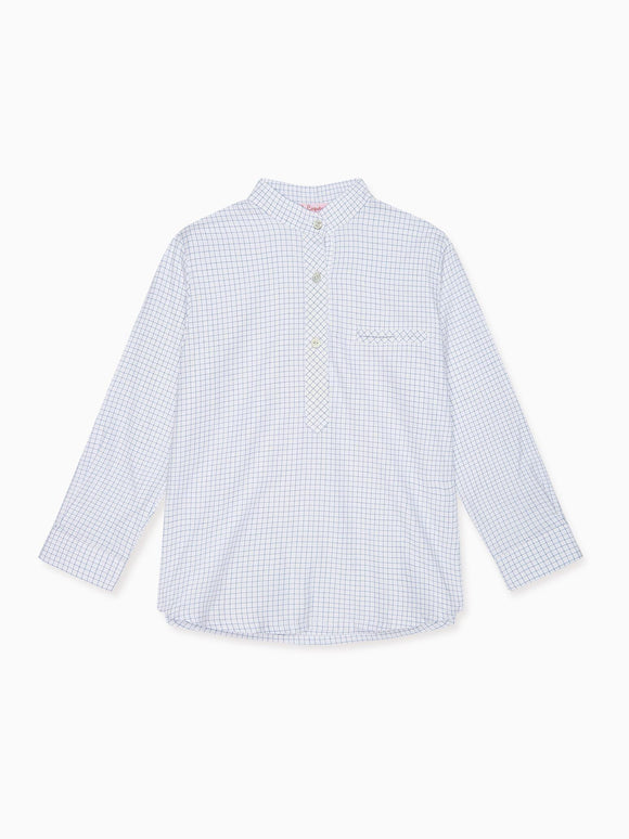 Blue Check Mateo Long Sleeve Boy Shirt