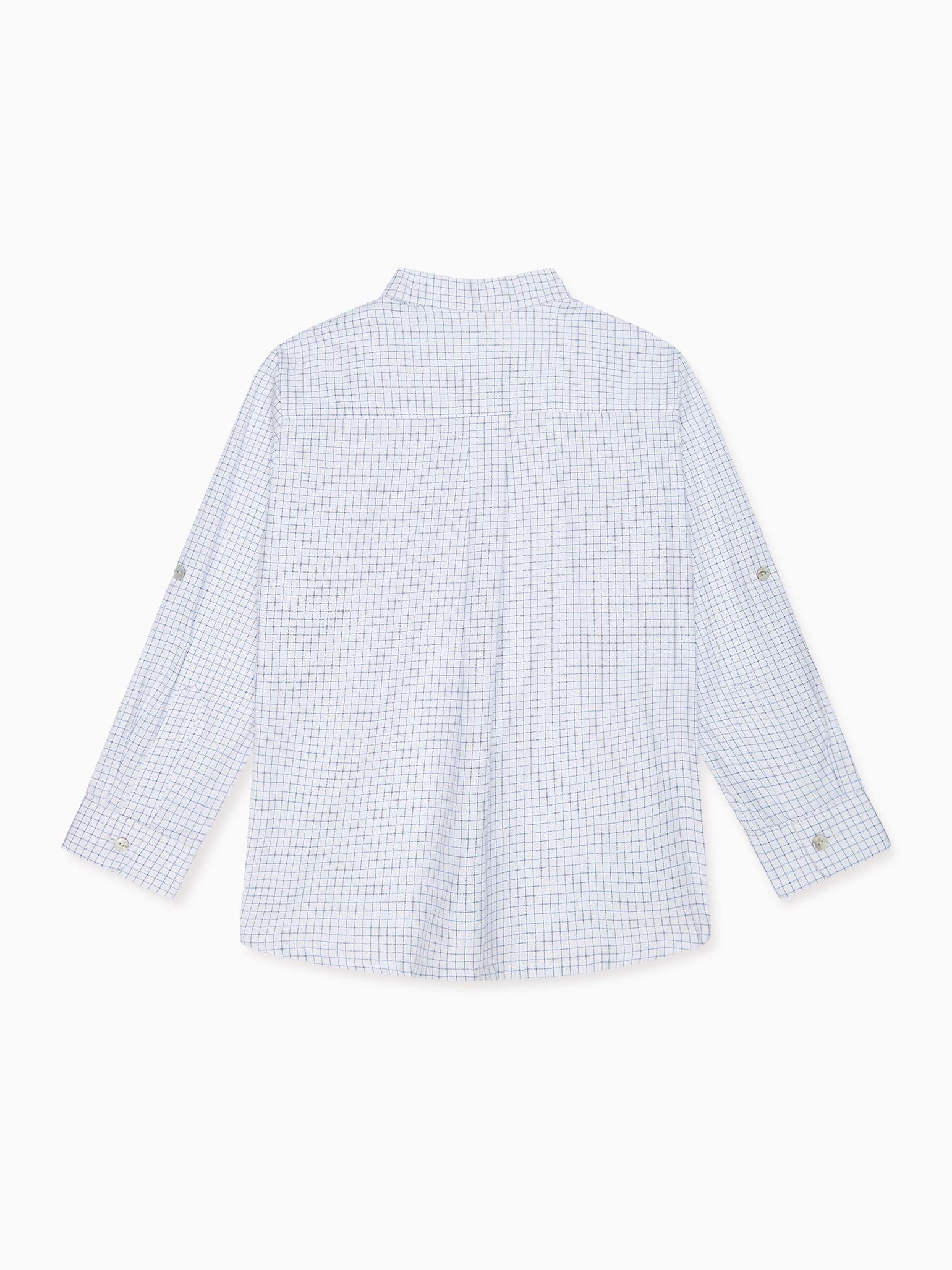 Blue Check Mateo Long Sleeve Boy Shirt