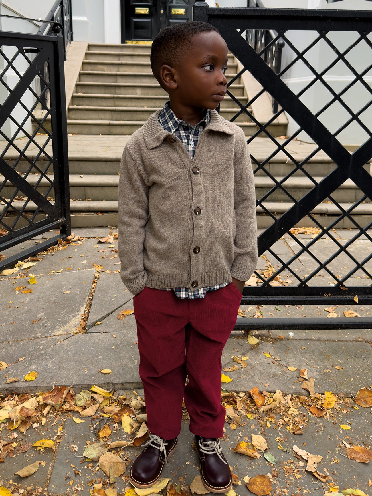 Burgundy Benito Corduroy Boy Trousers