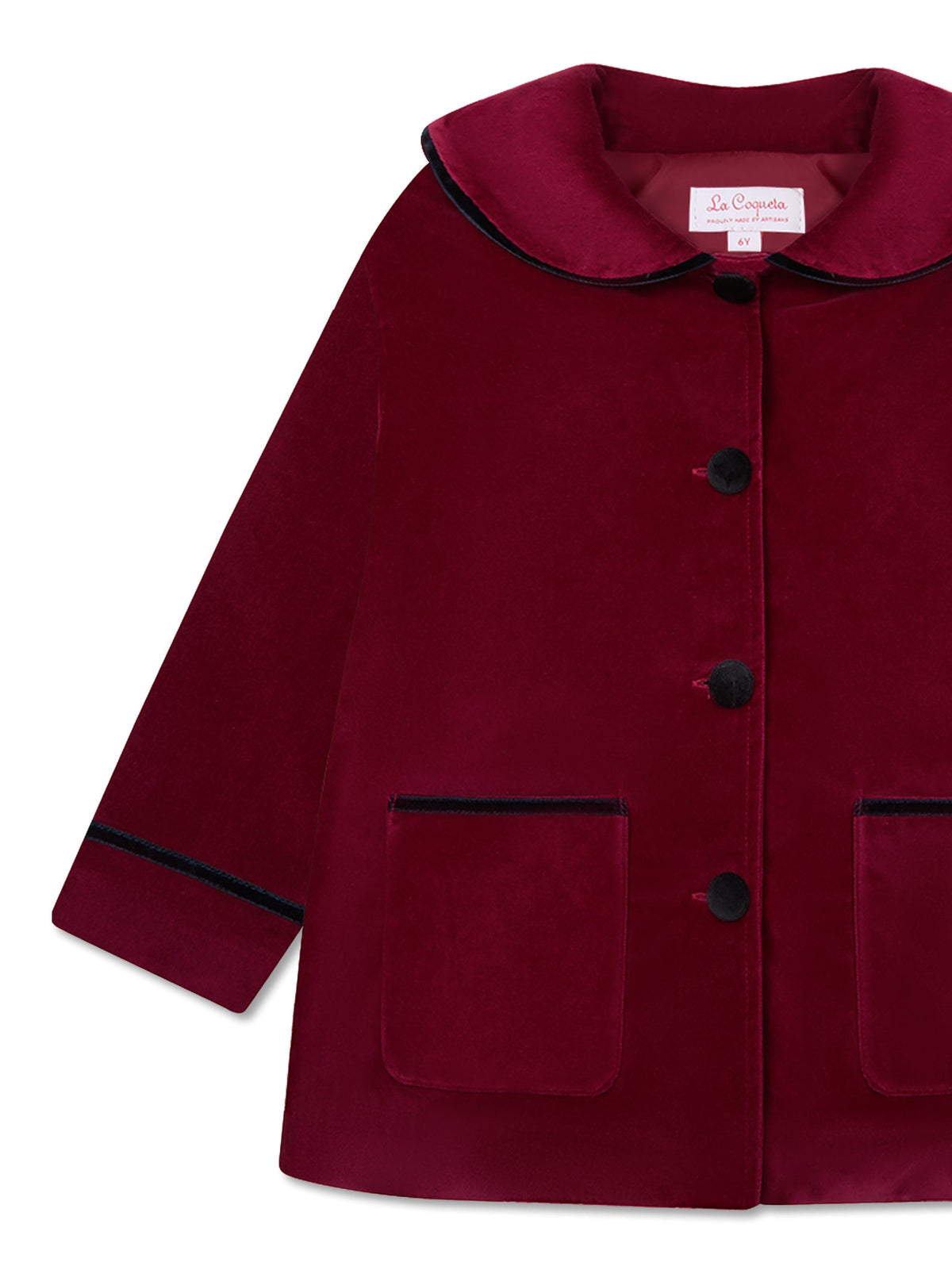 Burgundy Velvet Teodora Girl Jacket