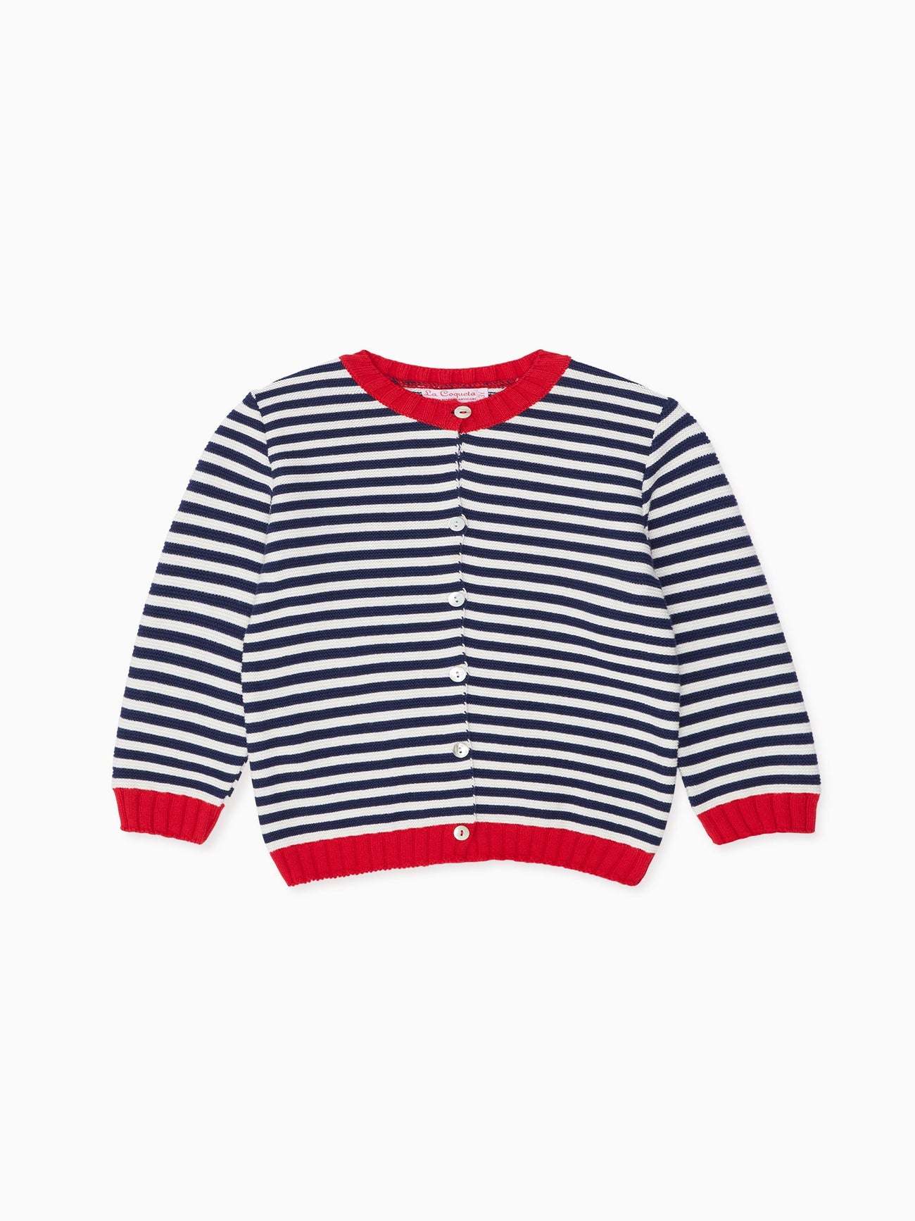 Blue Stripe Tercio Baby Cotton Cardigan
