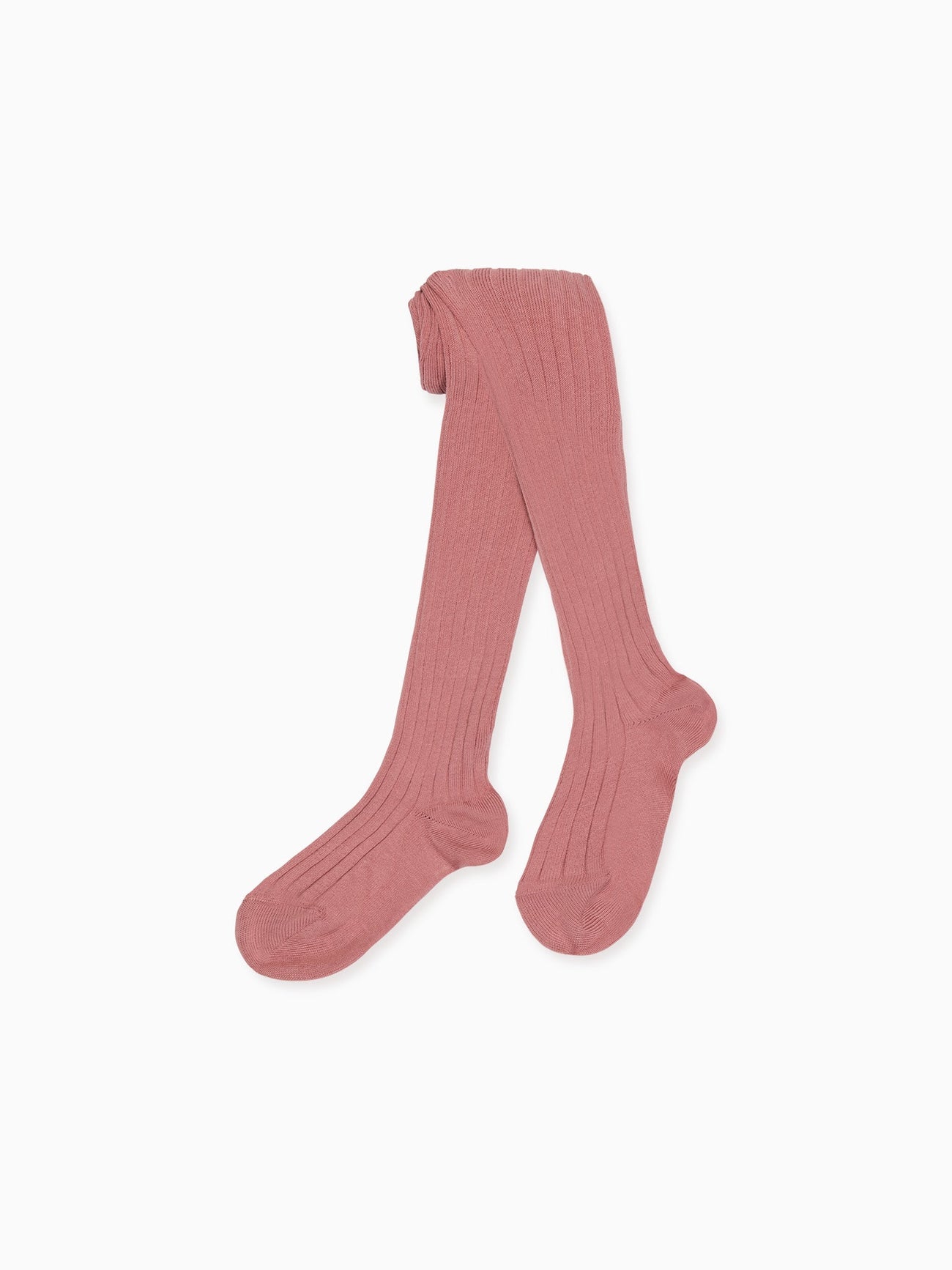 Terracotta Ribbed Kids Tights