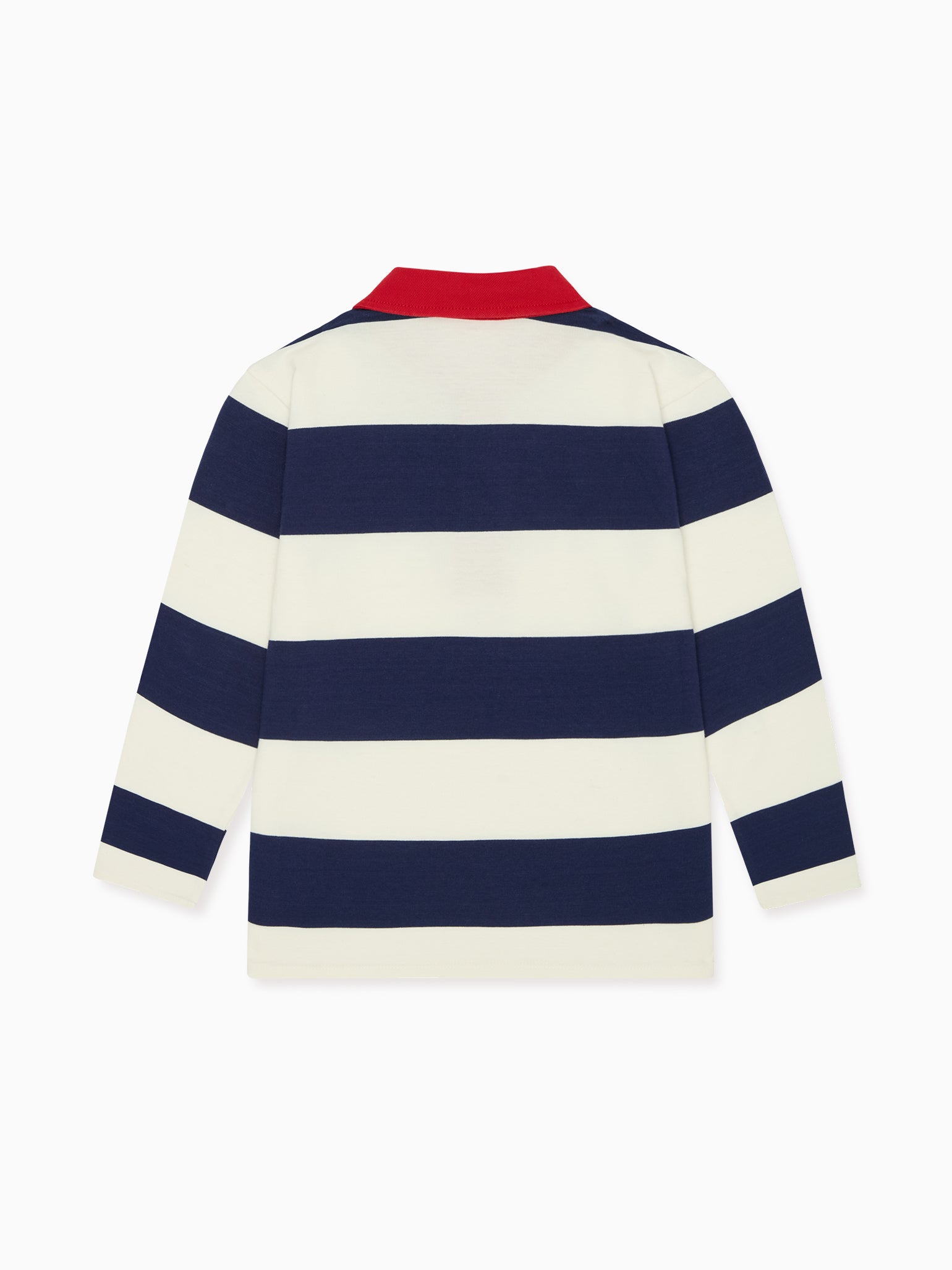 Navy Stripe Tijo Boy Long Sleeve Polo Shirt