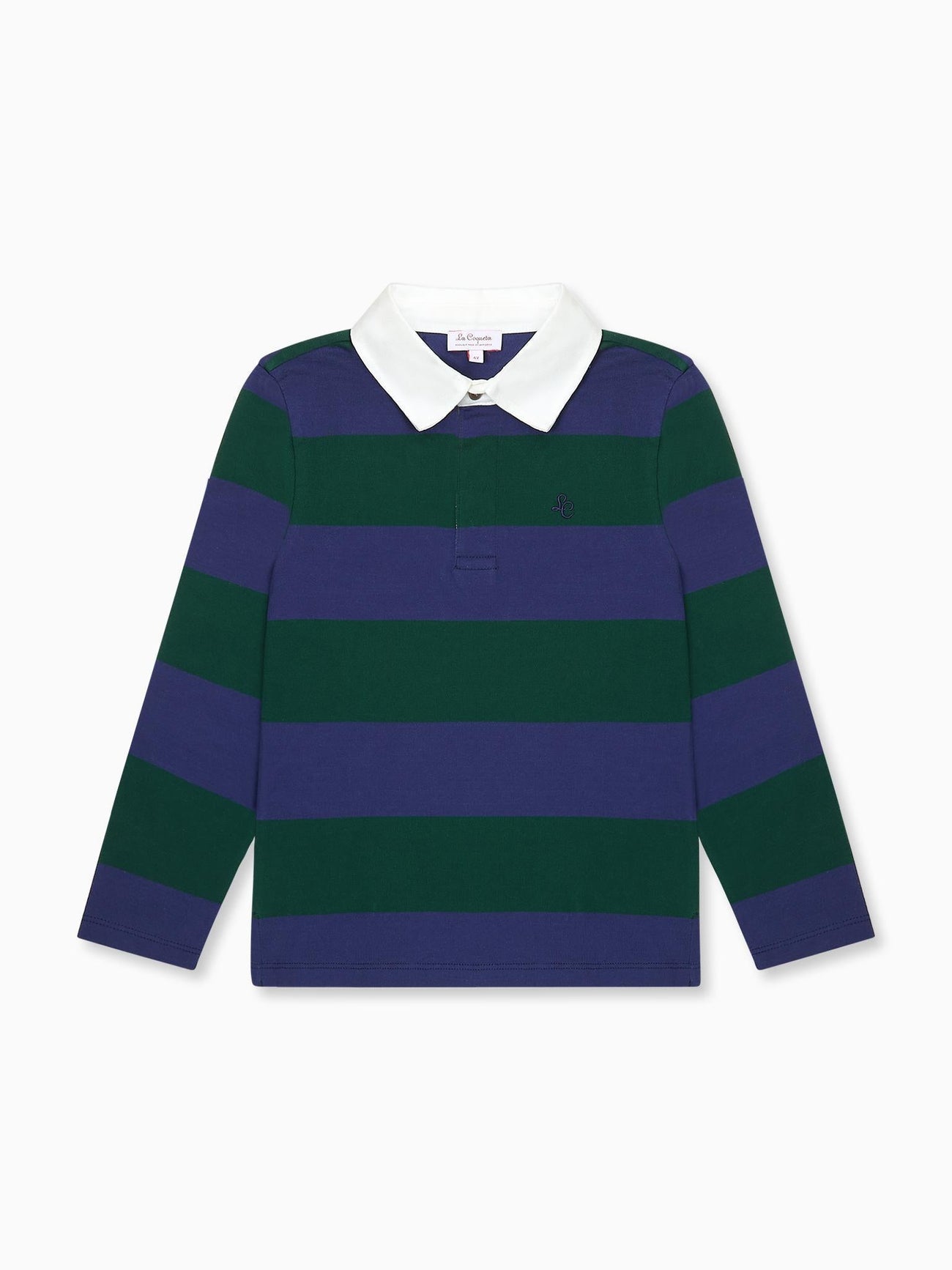 Green Stripe Tijo Long Sleeve Boy Rugby Shirt
