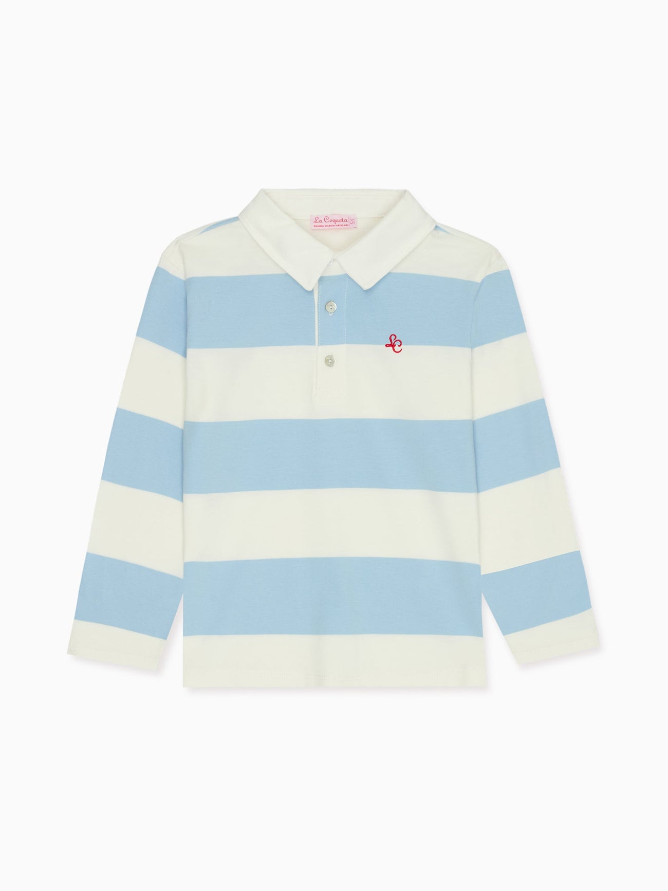 Light Blue Tijo Long Sleeve Boy Rugby Shirt