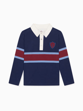 Navy Tijo Long Sleeve Boy Rugby Shirt