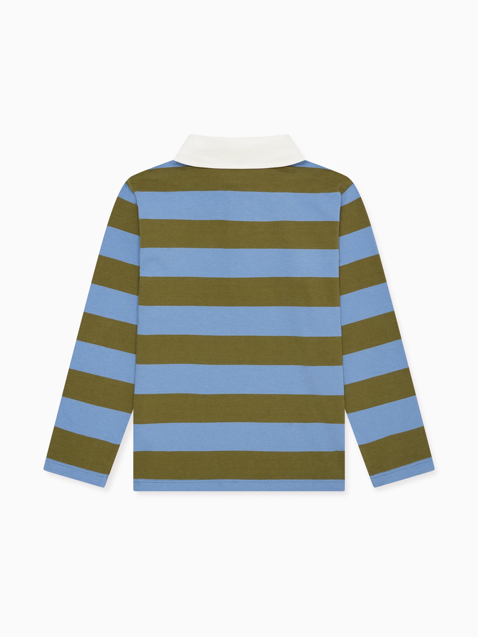 Olive Stripe Tijo Long Sleeve Boy Rugby Shirt