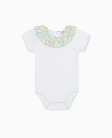 Yellow Floral Tilly Cotton Baby Girl Body Vest