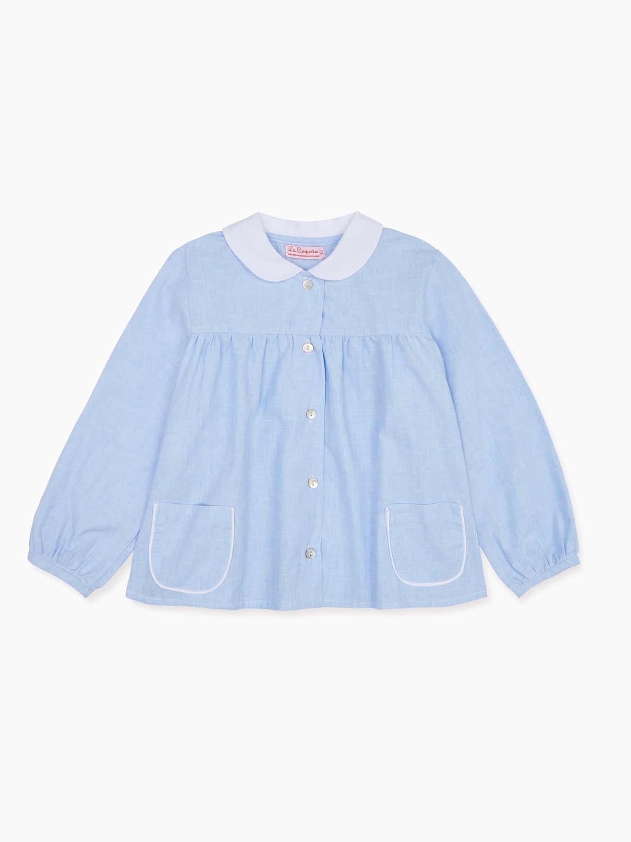 Light Blue Tino Linen Mix Baby Shirt