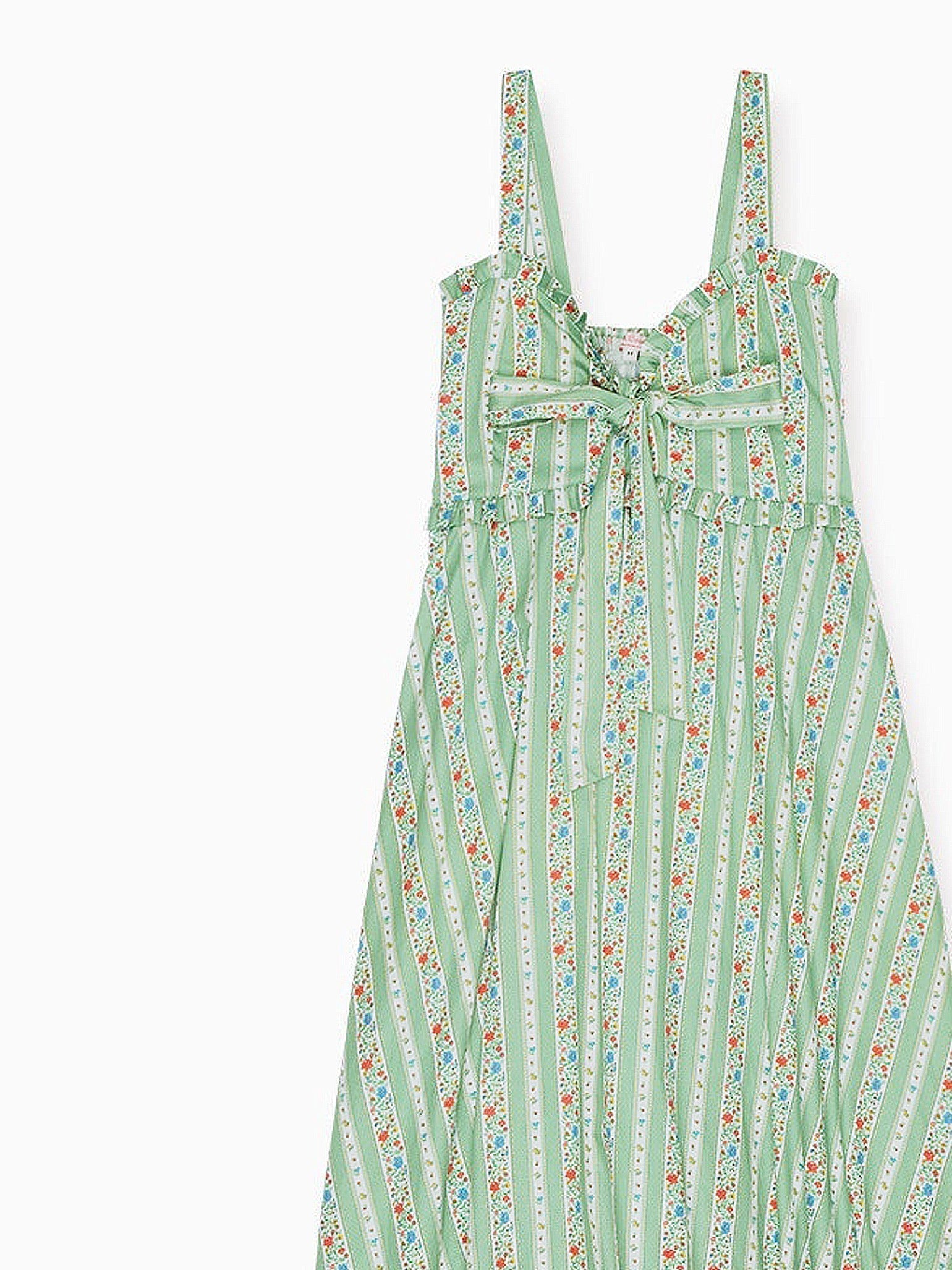 Sage Floral Stripe Toledo Woman Midi Dress