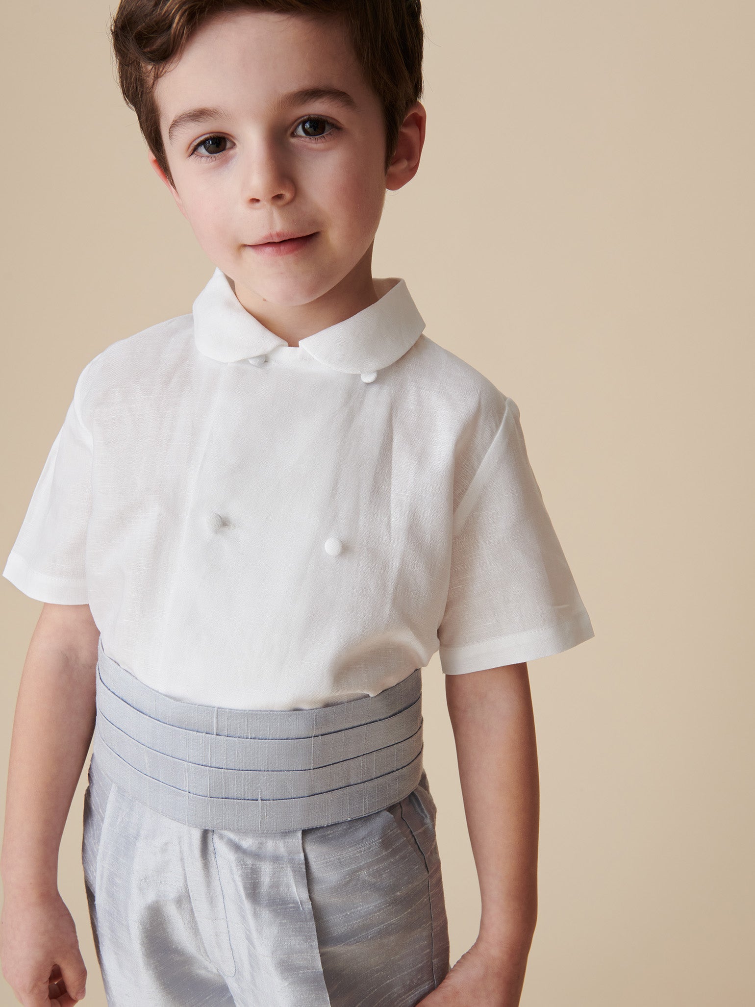 White Toni Ceremony Short Sleeve Boy Shirt