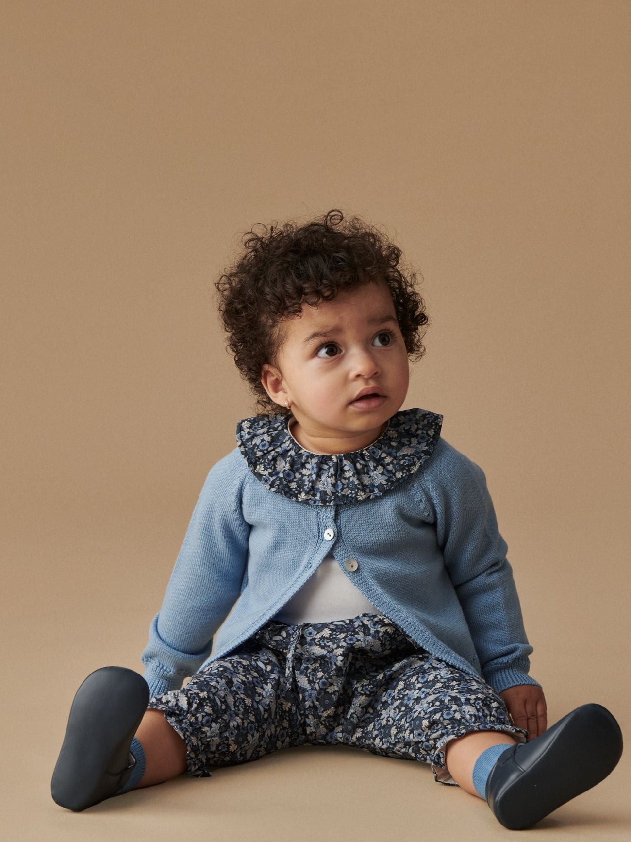 Navy Floral Forna Baby Girl Trousers