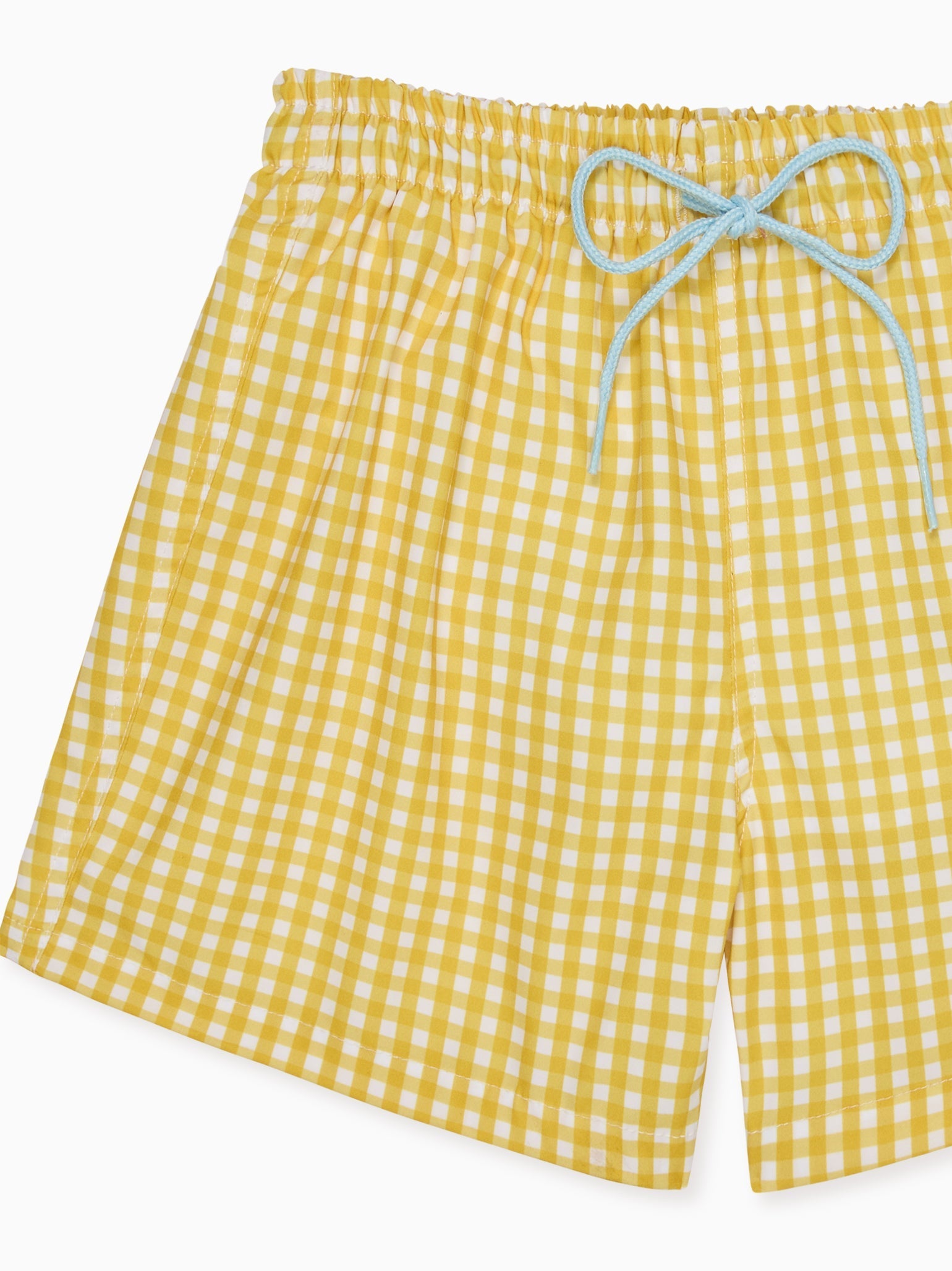 Vanilla Gingham Bravo Boy Swim Short
