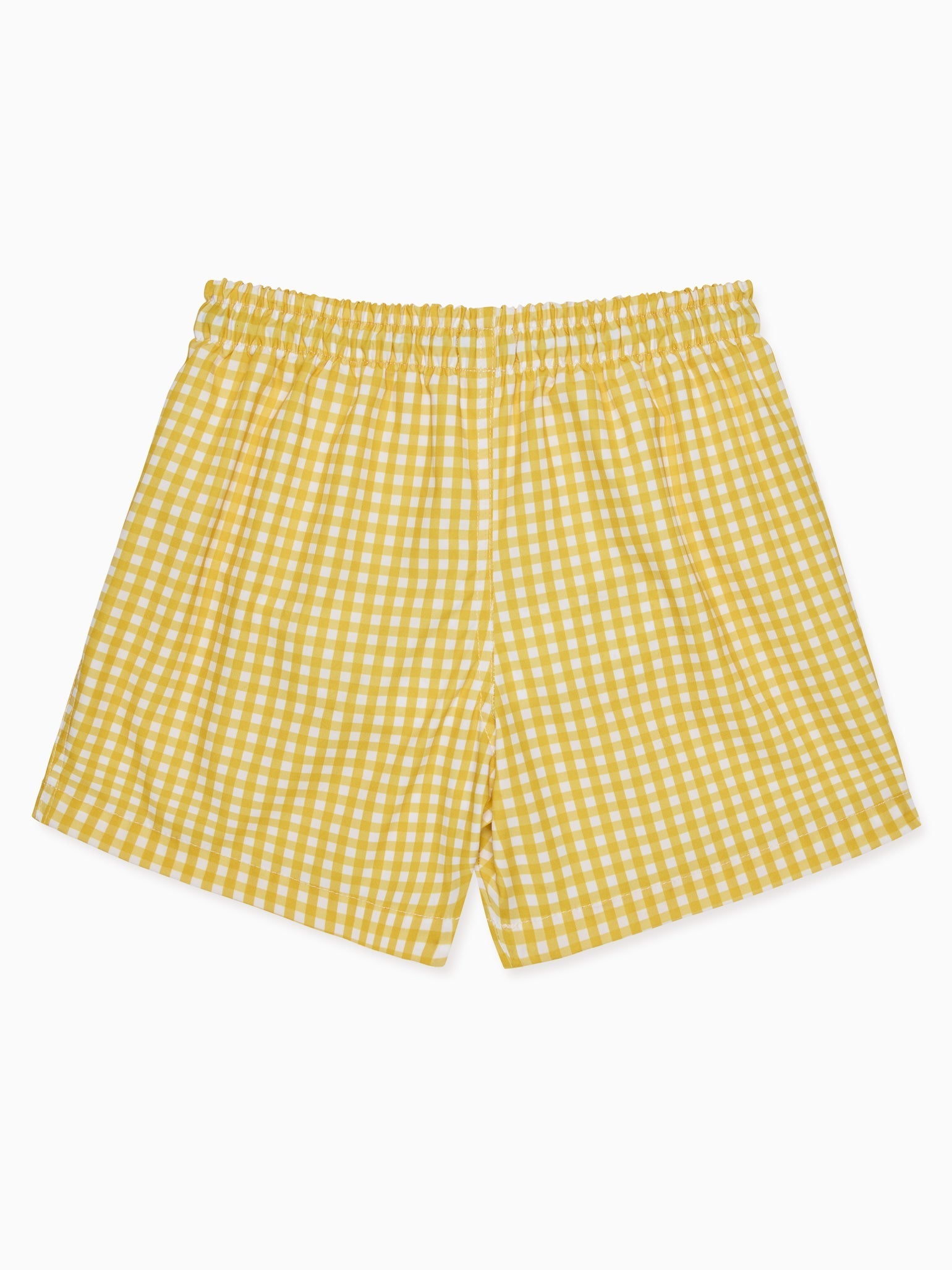 Vanilla Gingham Bravo Boy Swim Short