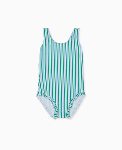 Green Stripe Bessie Girl Swimsuit