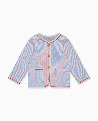 Coral Stripe Frances Baby Jacket