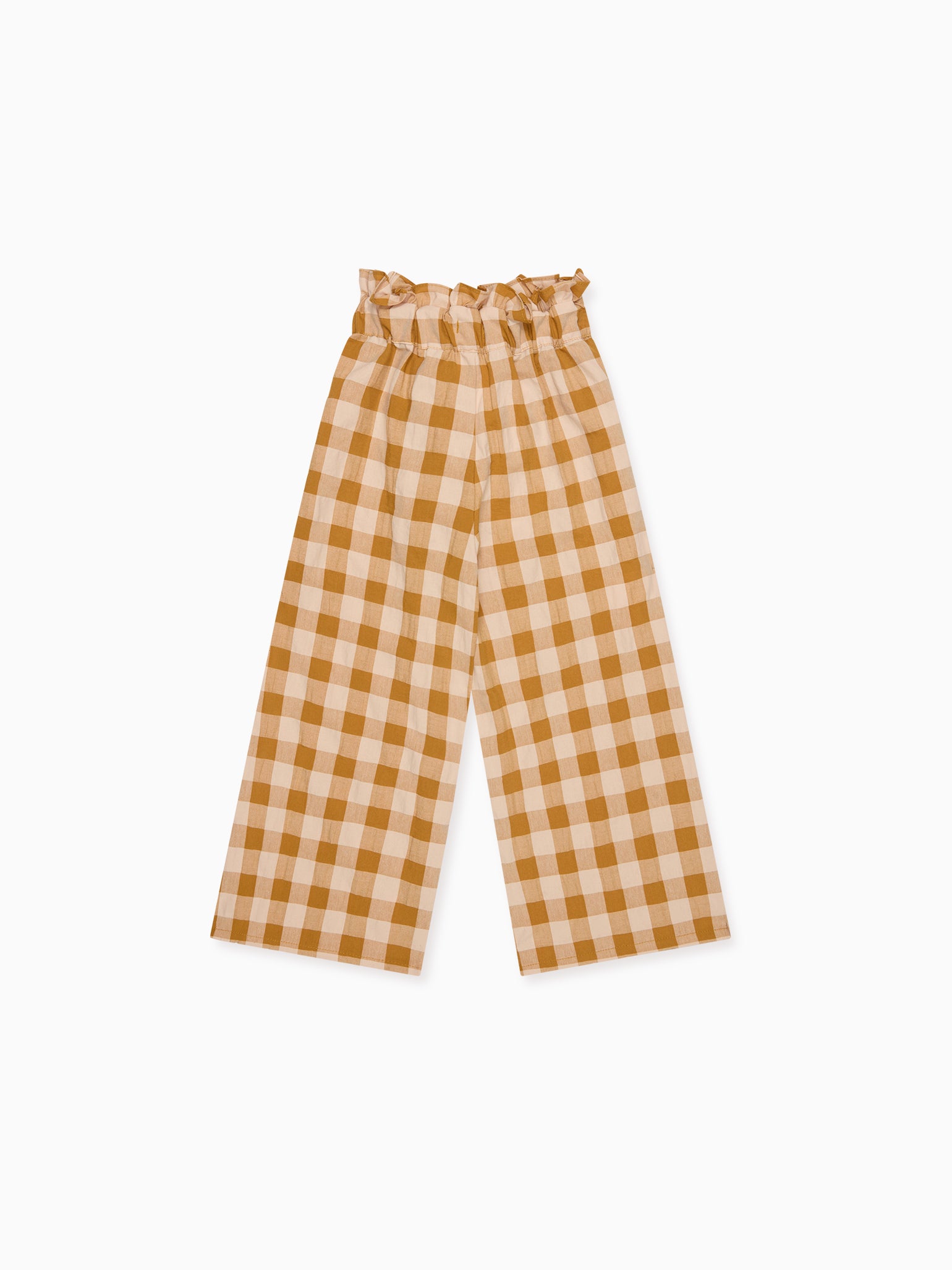 Caramel Gingham Roda Cotton Girl Trousers