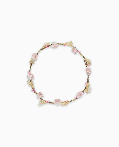 Rose Pink Vintage Floral Girl Hair Garland