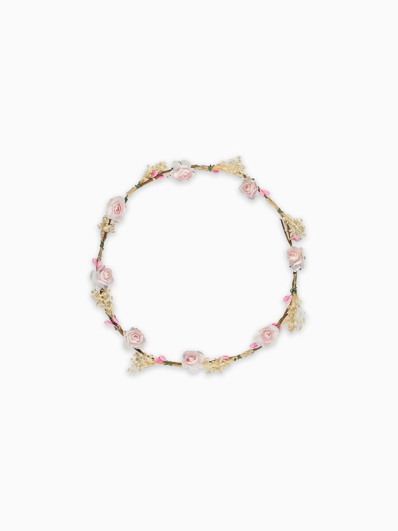 Rose Pink Vintage Floral Girl Hair Garland