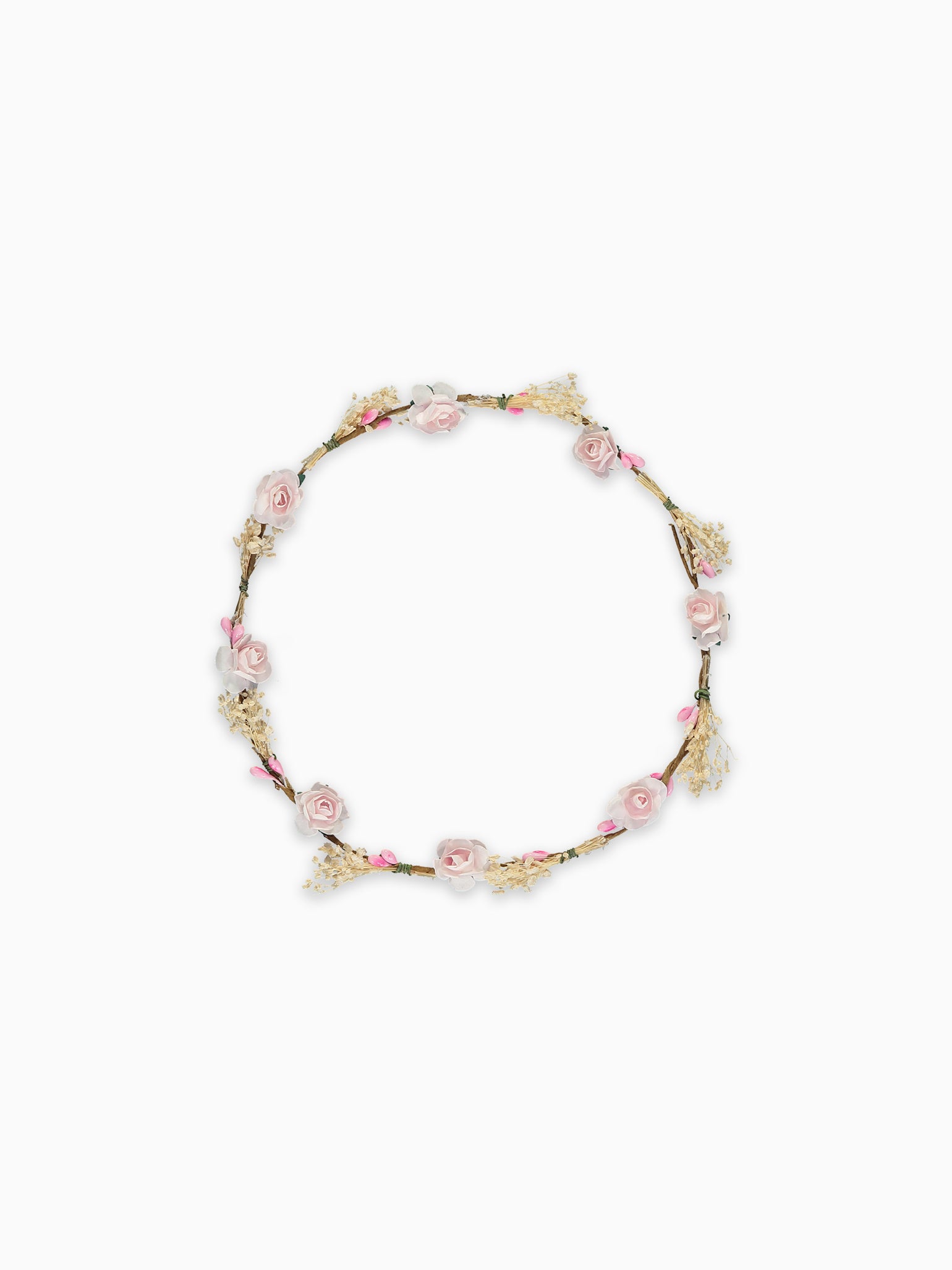 Rose Pink Vintage Floral Girl Hair Garland