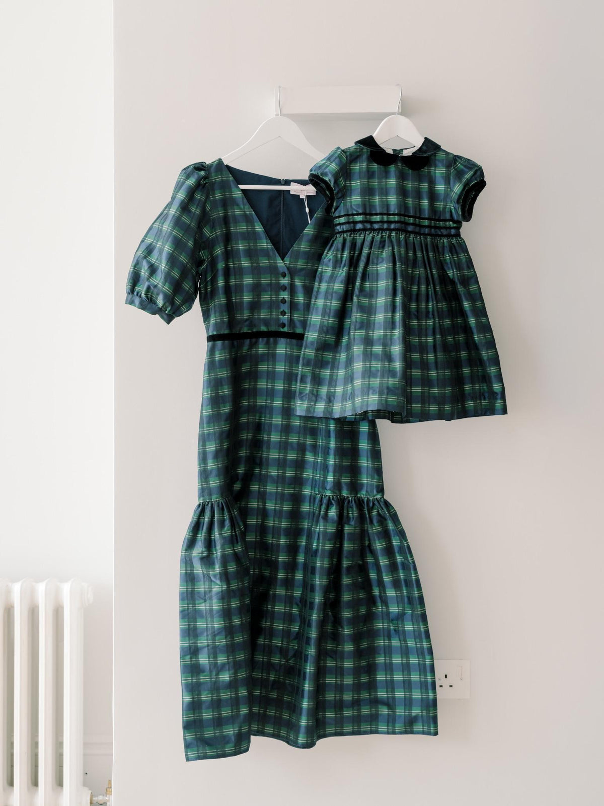 Navy Check Flavia Women Long Dress