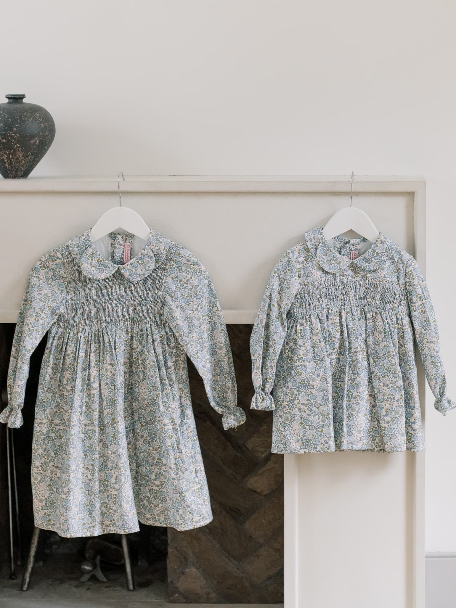 Blue Floral Valia Girl Smock Dress