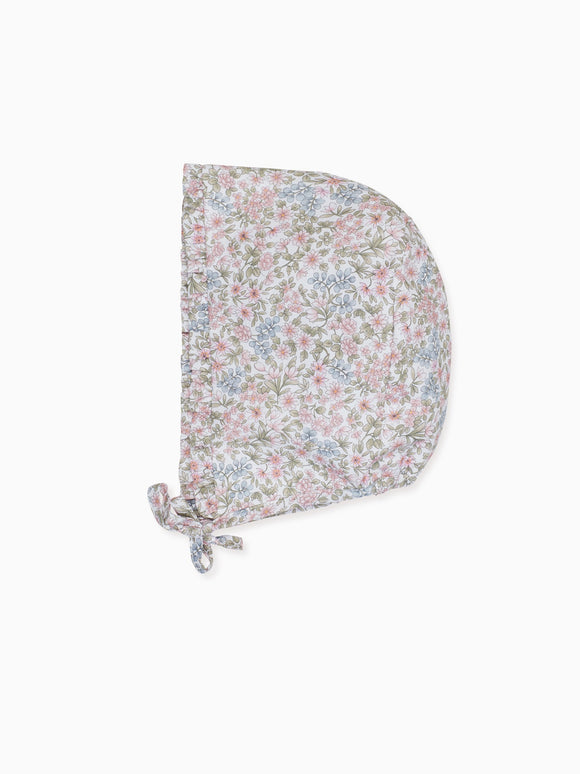 Pink Floral Varela Cotton Baby Girl Bonnet