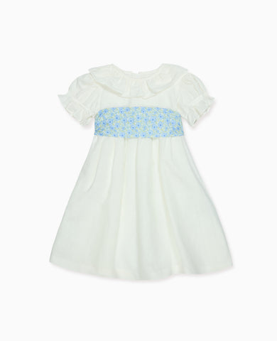 White Vega Floral Long Ceremony Girl Dress