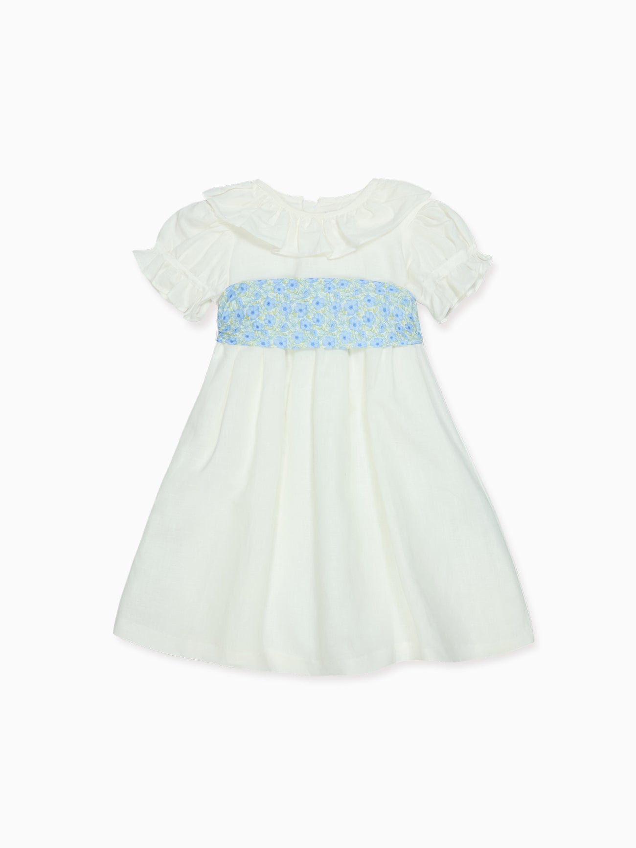 White Vega Floral Long Ceremony Girl Dress