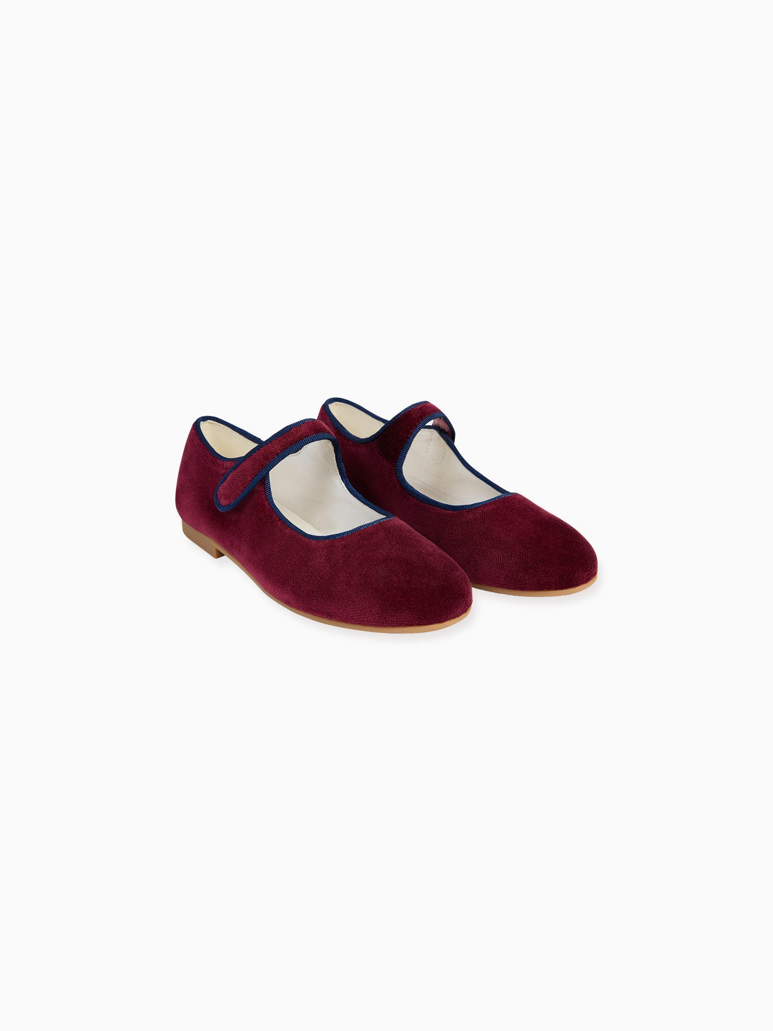 Burgundy Velvet Girl Mary Jane Shoes