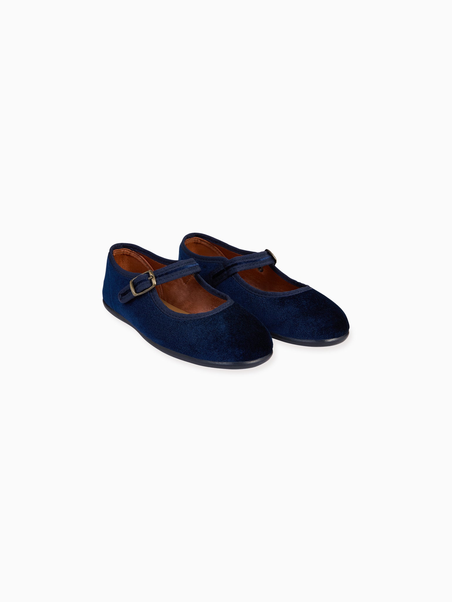 Navy Velvet Girl Mary Jane Shoes