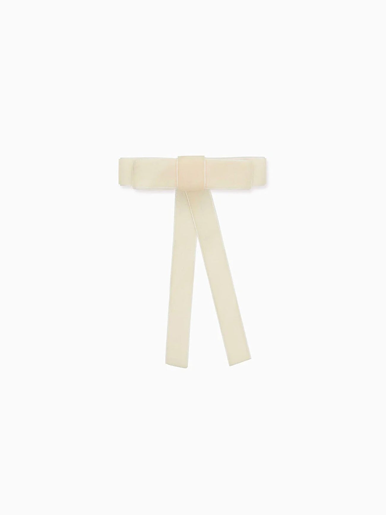 Off White Velvet Ribbon Girl Bow