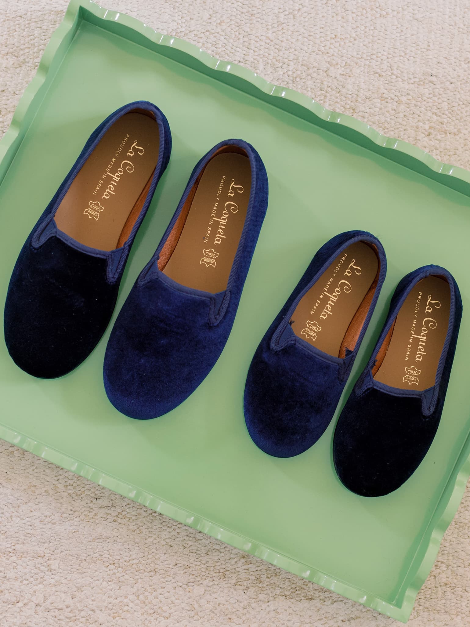 Navy Velvet Kids Slipper Shoes