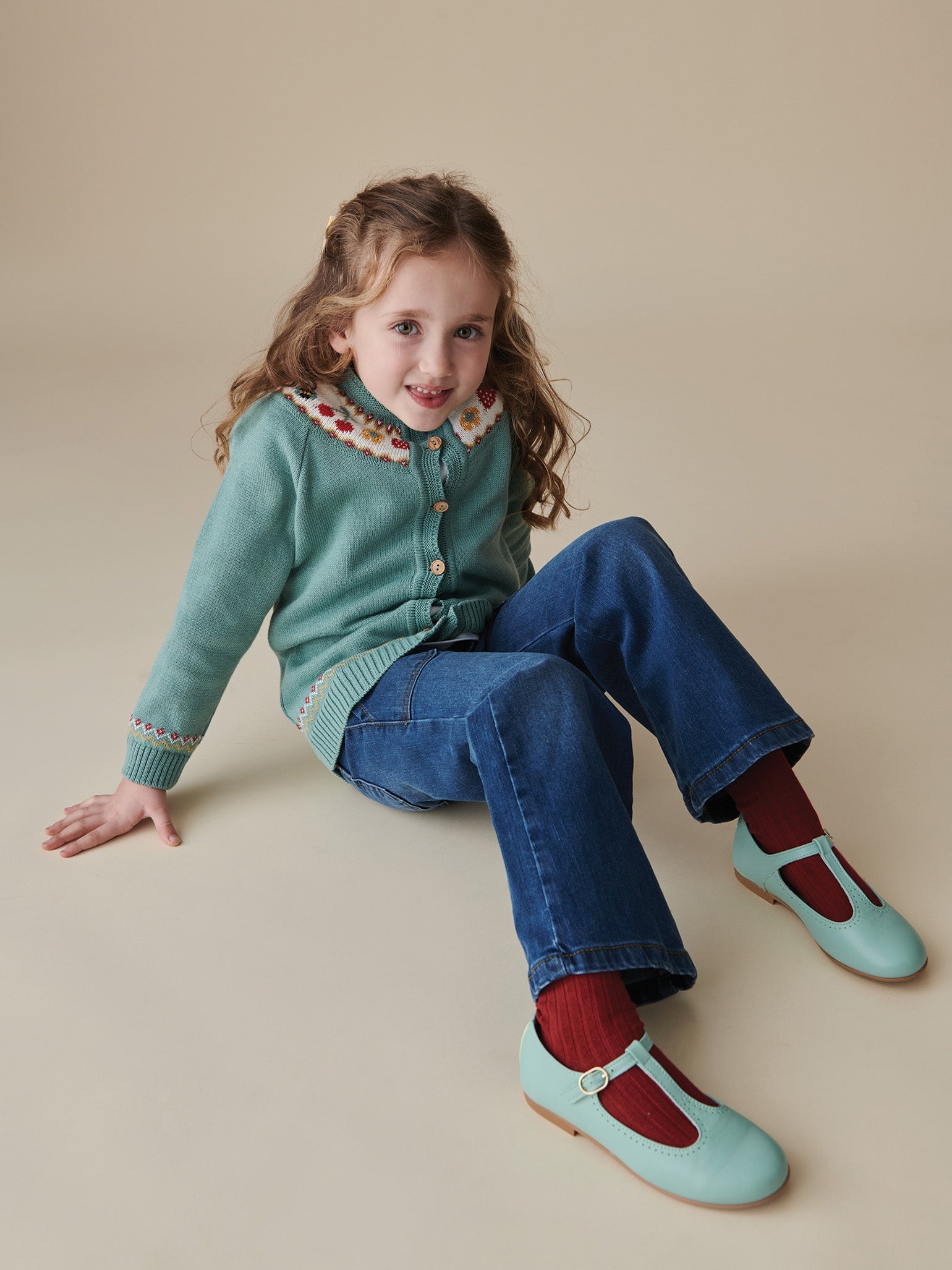 Sage Green Verano Cotton Girl Cardigan