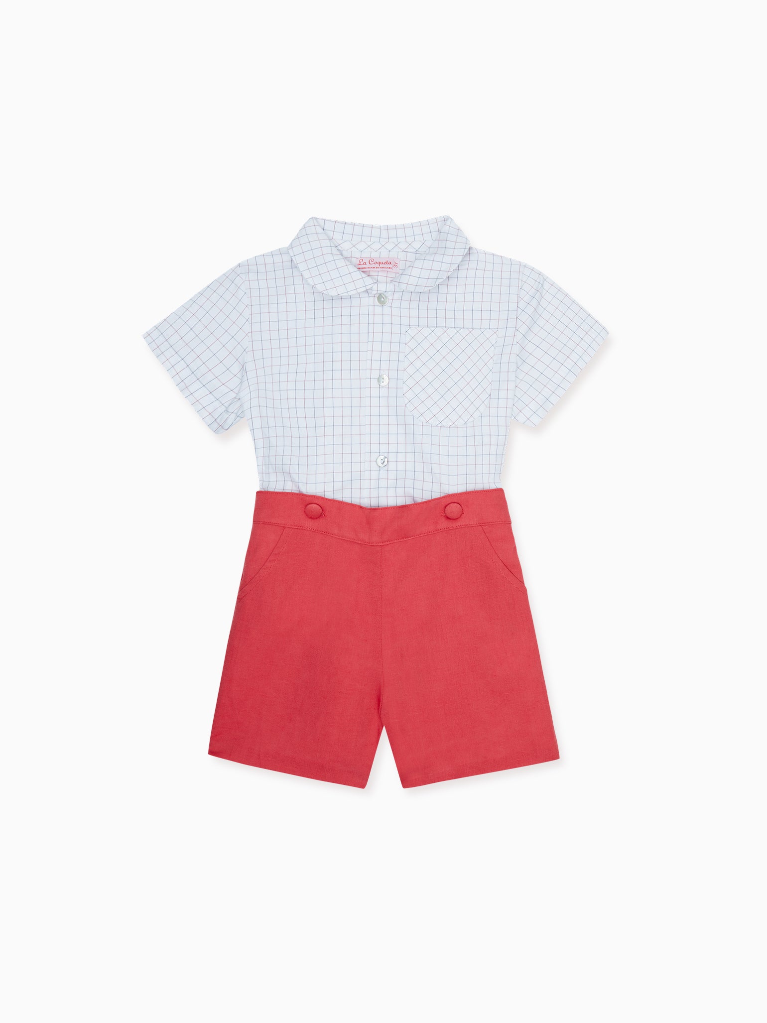 Red Check Victor Baby Boy Set