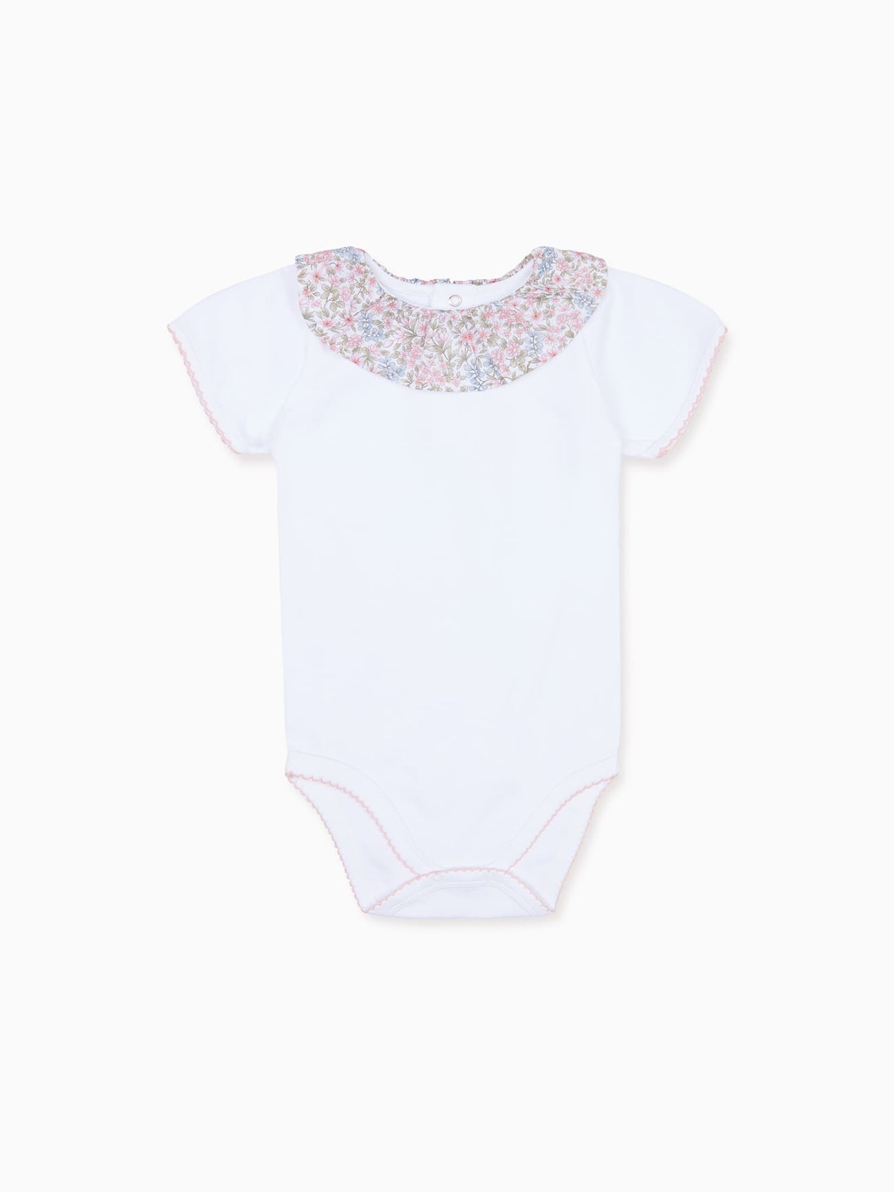 Pink Floral Viola Cotton Baby Girl Body Vest