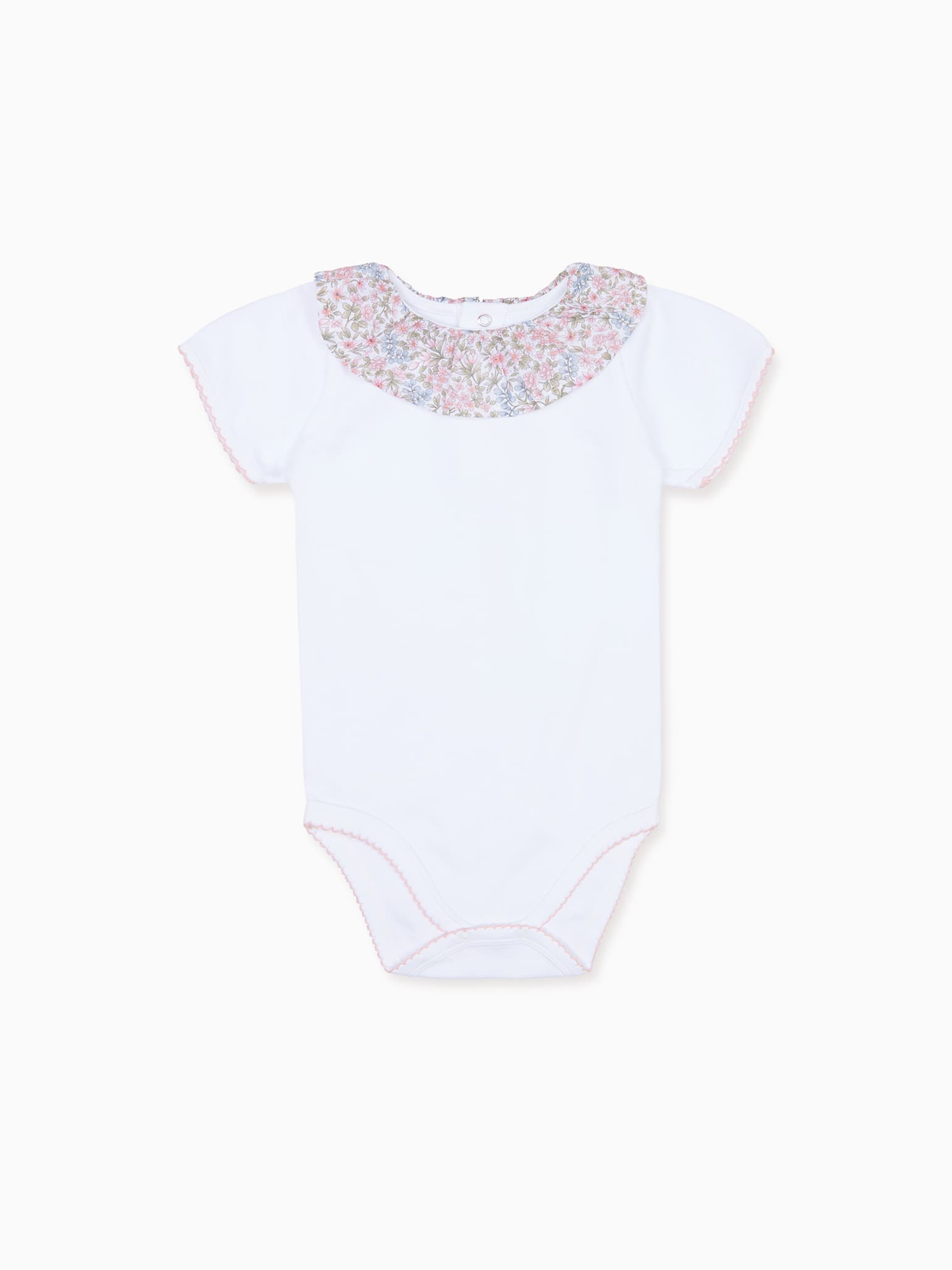 Pink Floral Viola Cotton Baby Girl Body Vest